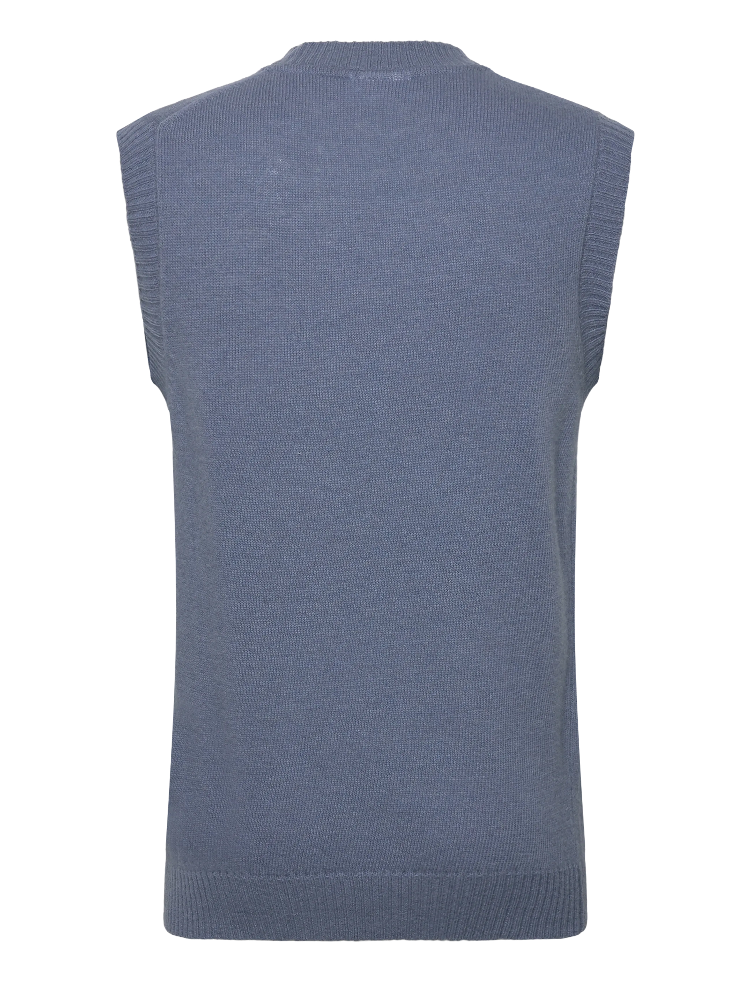 Lindbergh - Lambswool v-neck slipover - knitted vests - blue ice mel - 1