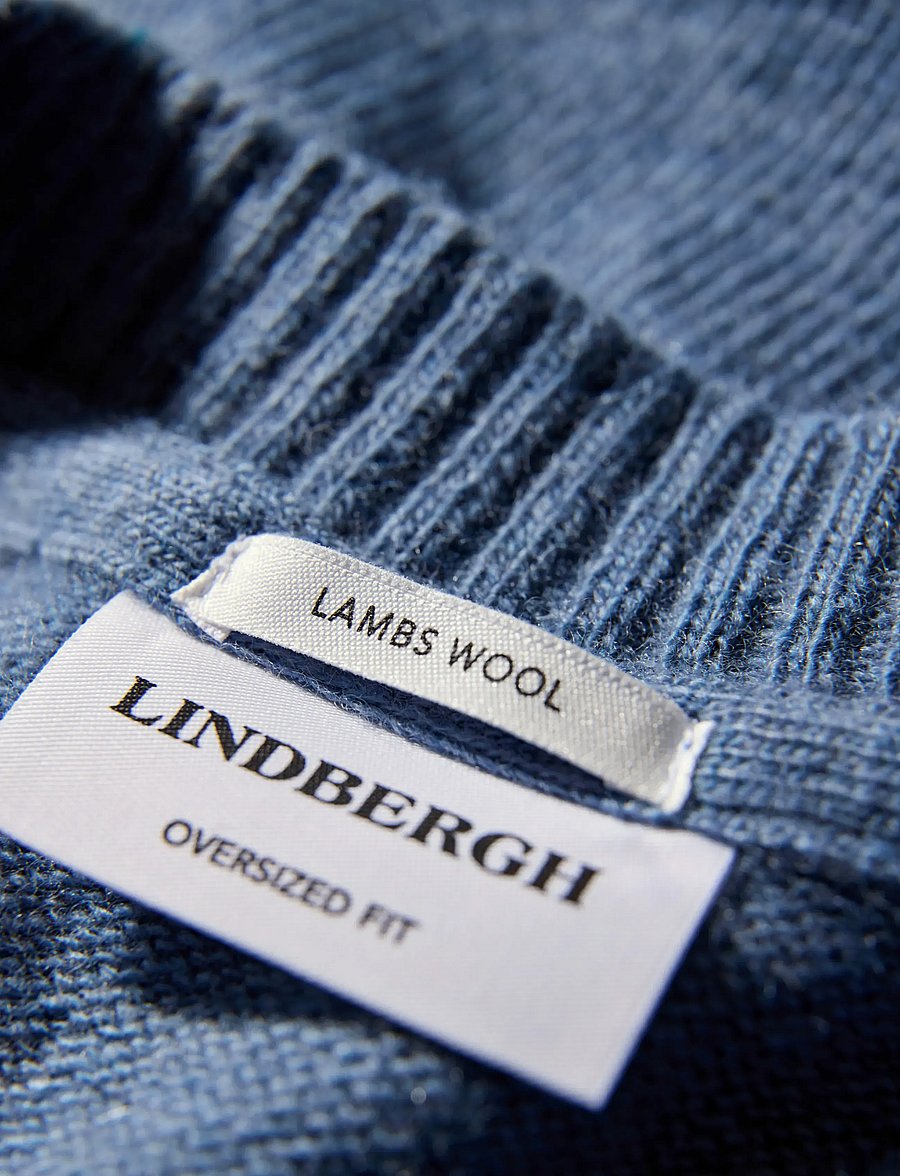 Lindbergh - Lambswool v-neck slipover - knitted vests - blue ice mel - 2