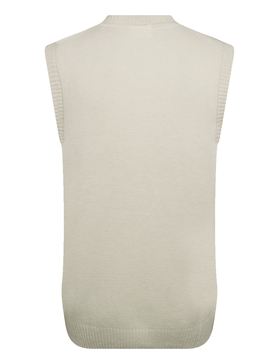 Lindbergh - Lambswool v-neck slipover - kootud vestid - chalk white - 1