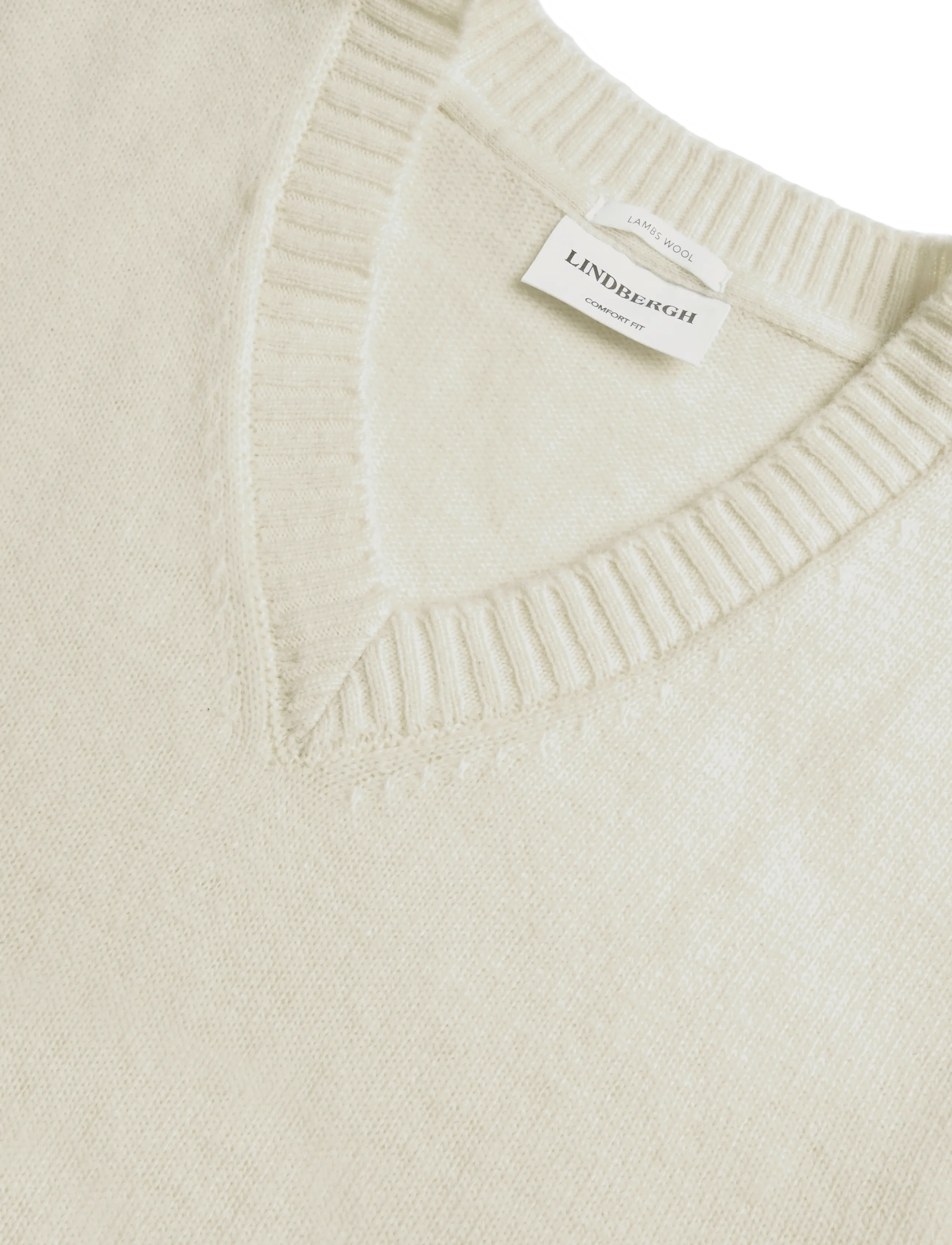 Lindbergh - Lambswool v-neck slipover - kootud vestid - chalk white - 2