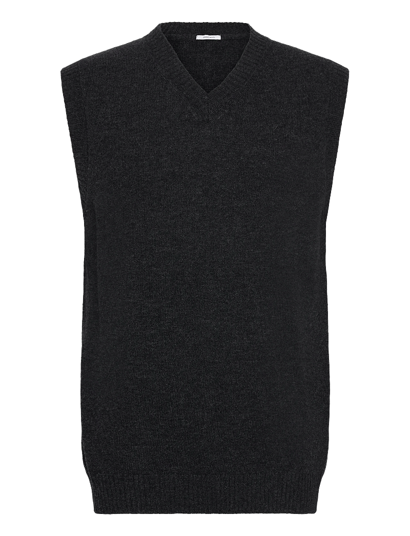 Lindbergh - Lambswool v-neck slipover - gestrickte westen - charcoal mel - 1