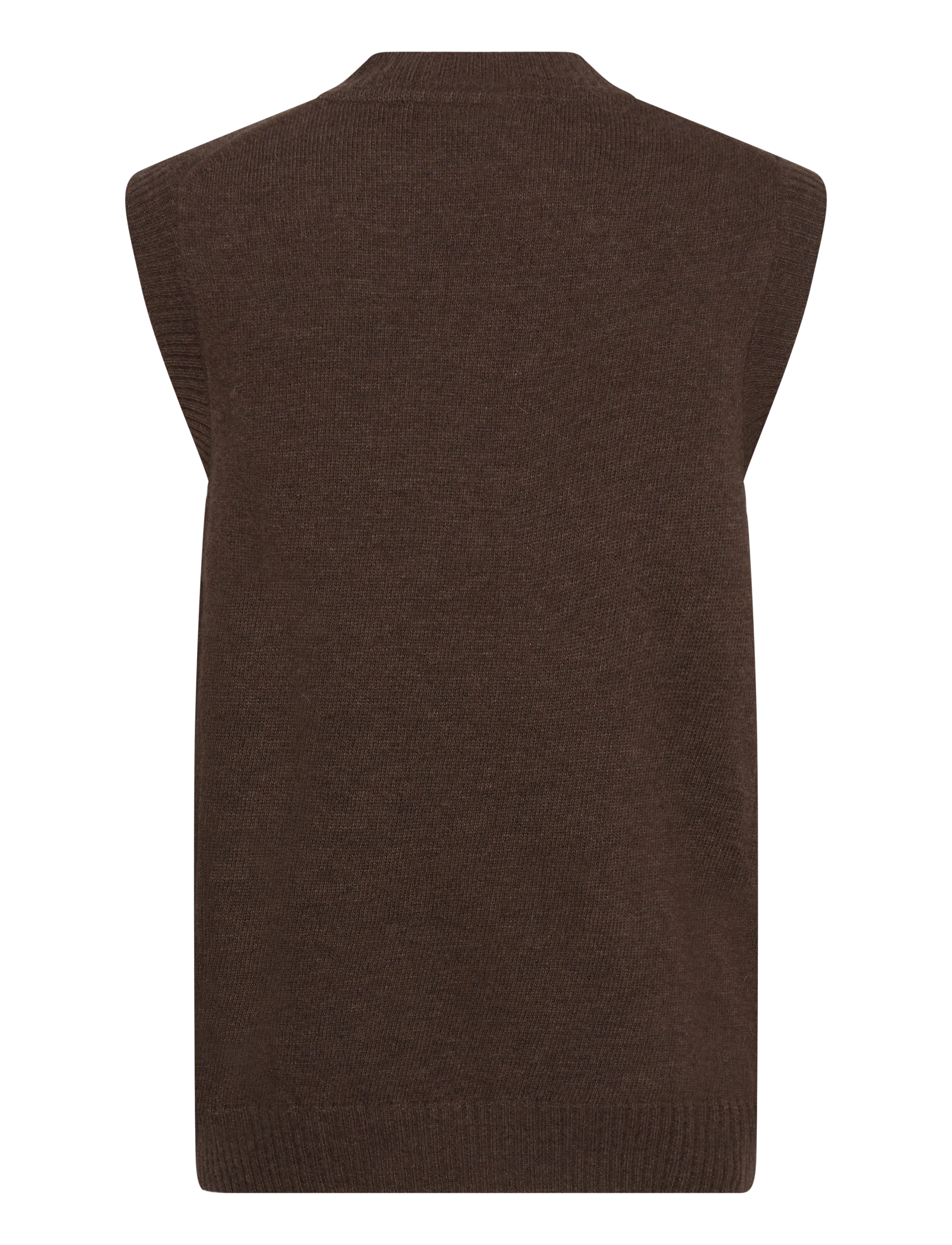 Lindbergh - Lambswool v-neck slipover - knitted vests - dk brown mel - 2