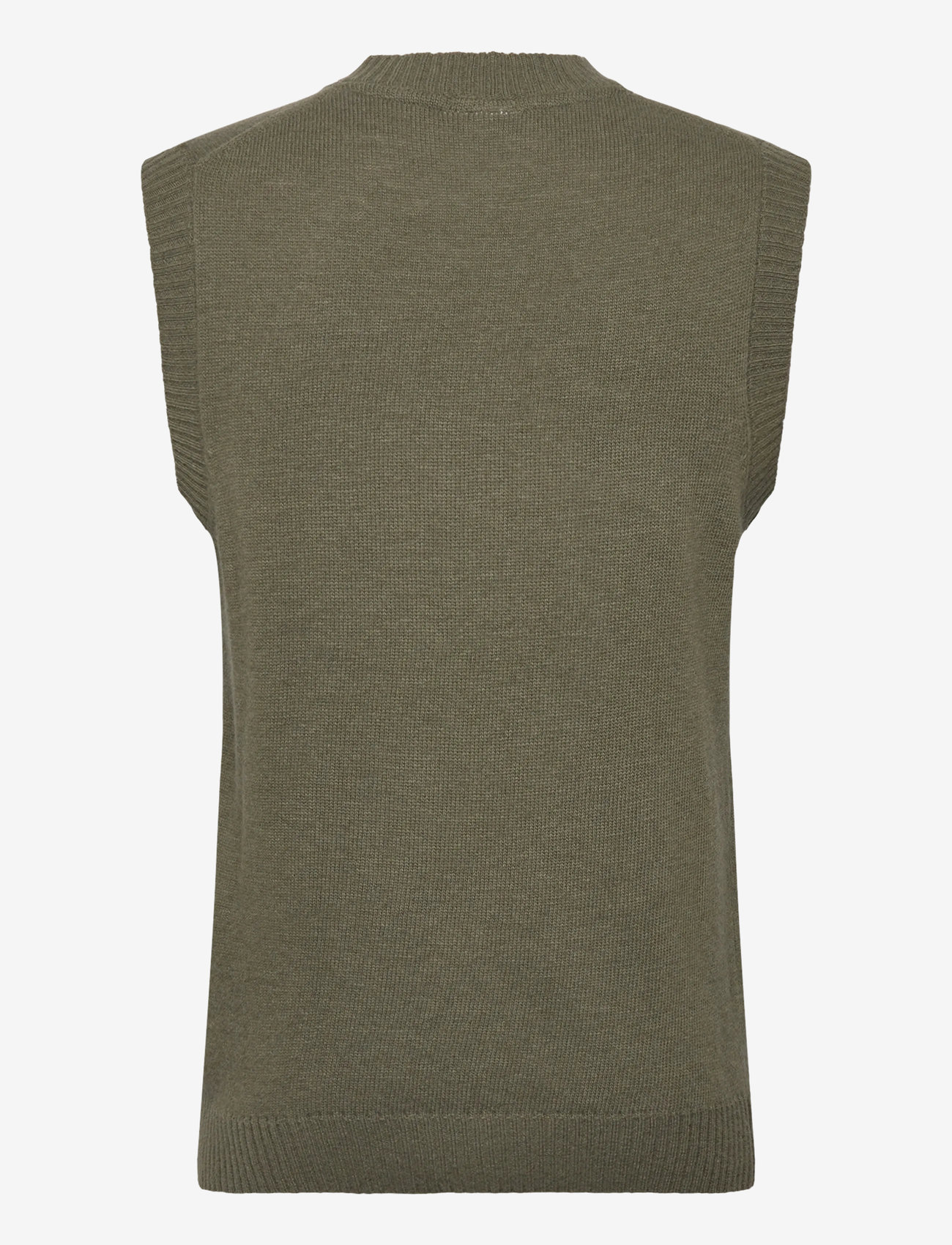 Lindbergh - Lambswool v-neck slipover - kootud vestid - dusty army - 2