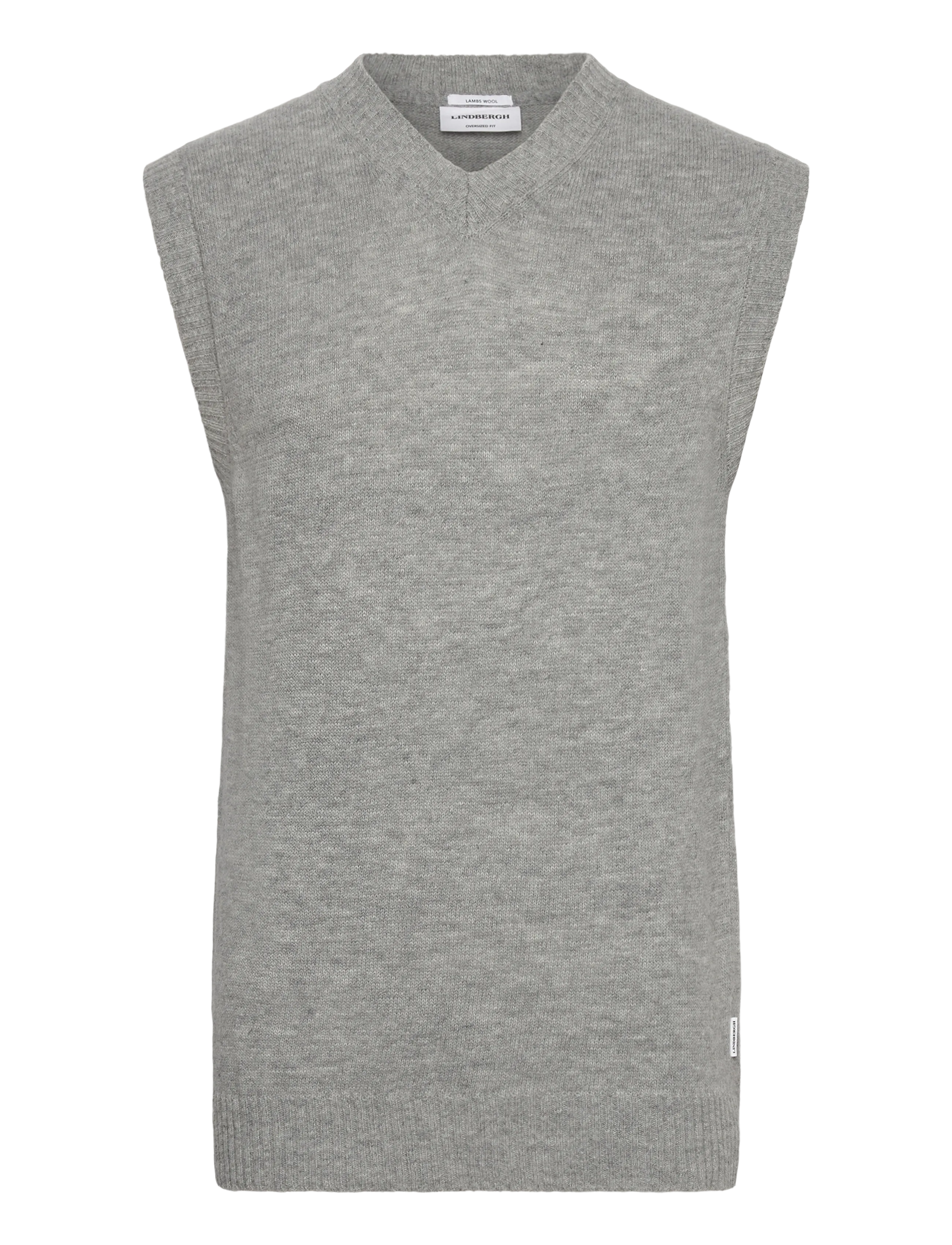 Lambswool v-neck slipover - MID GREY MEL