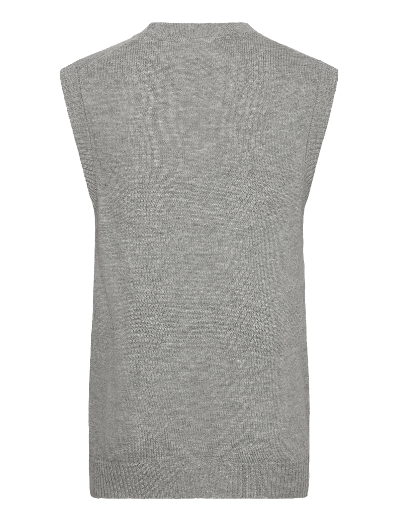 Lindbergh - Lambswool v-neck slipover - strikveste - mid grey mel - 2