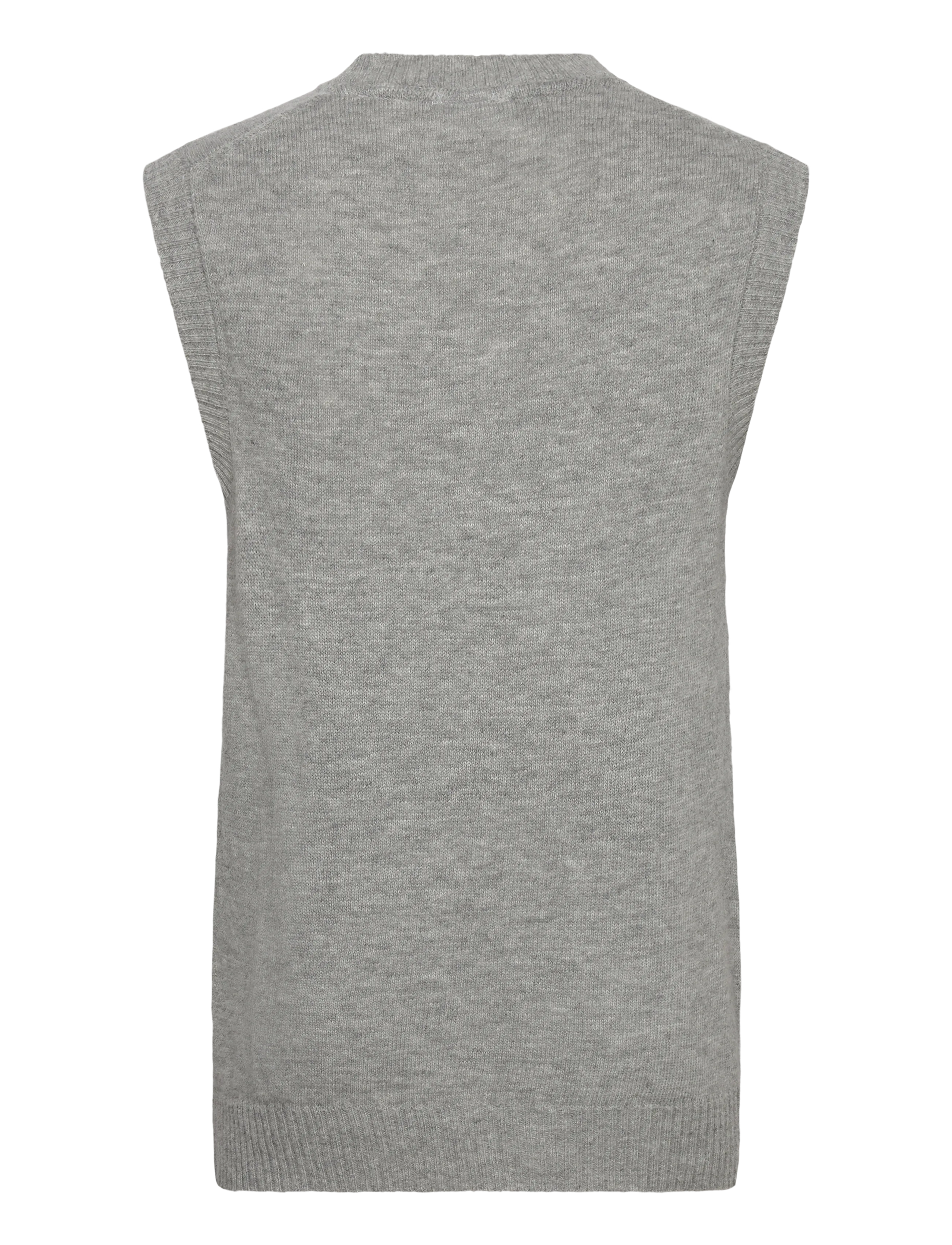 Lindbergh - Lambswool v-neck slipover - knitted vests - mid grey mel - 2