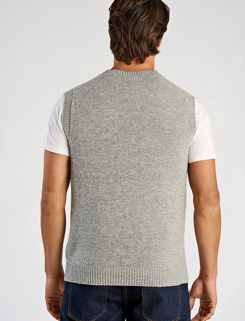 Lindbergh - Lambswool v-neck slipover - strikveste - mid grey mel - 3