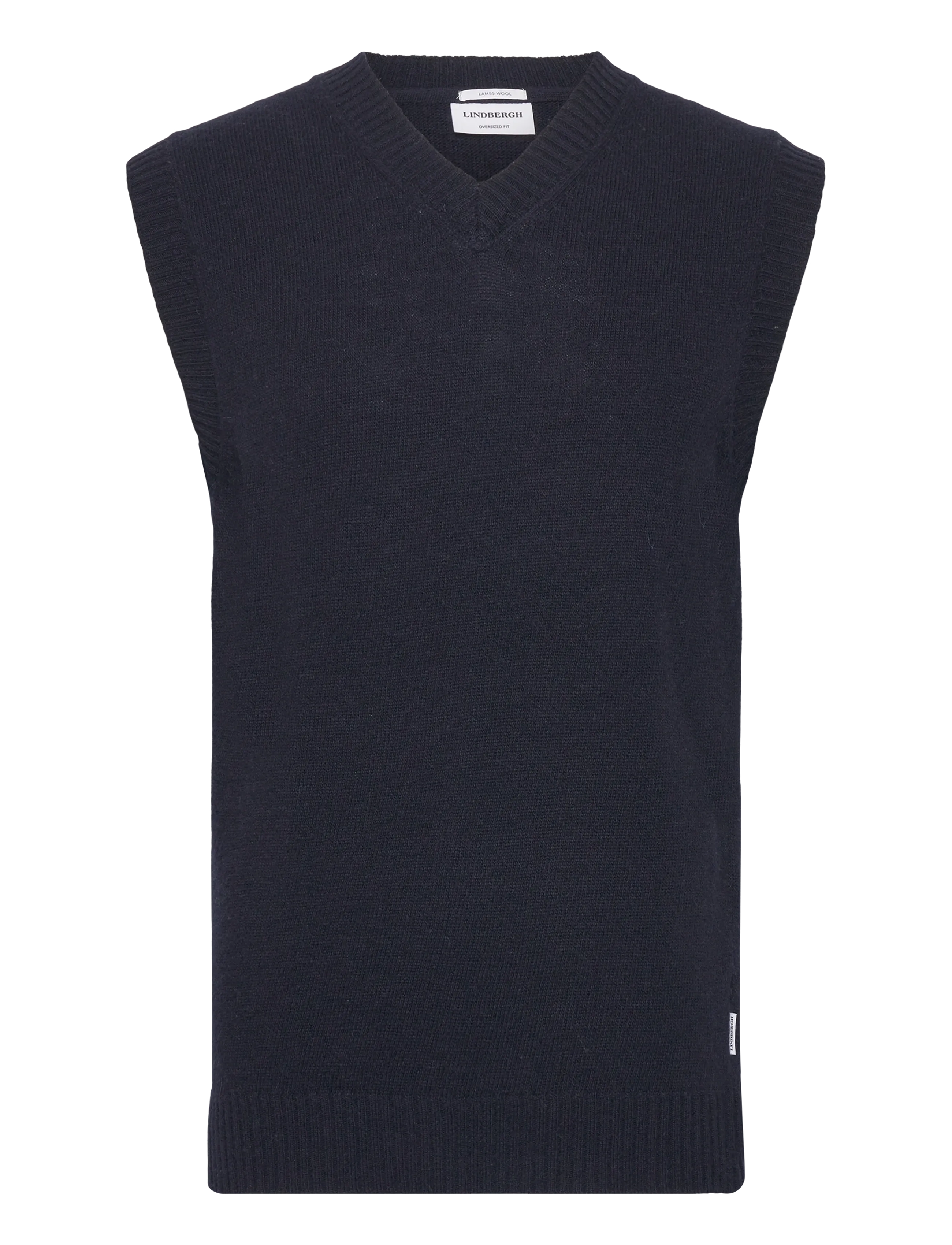 LINDBERGH Lammwolle V-Ausschnitt Slipover Navy - S - Herren