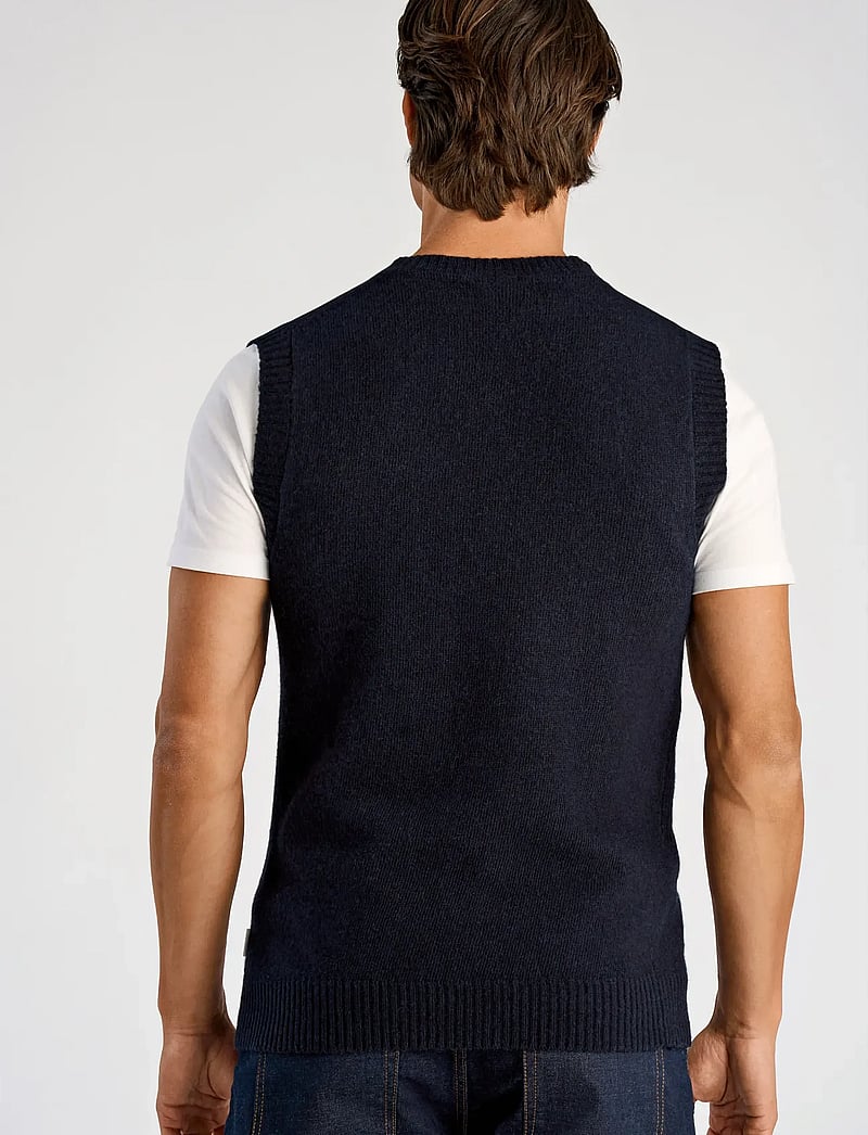 Lindbergh - Lambswool v-neck slipover - adītas vestes - navy - 3