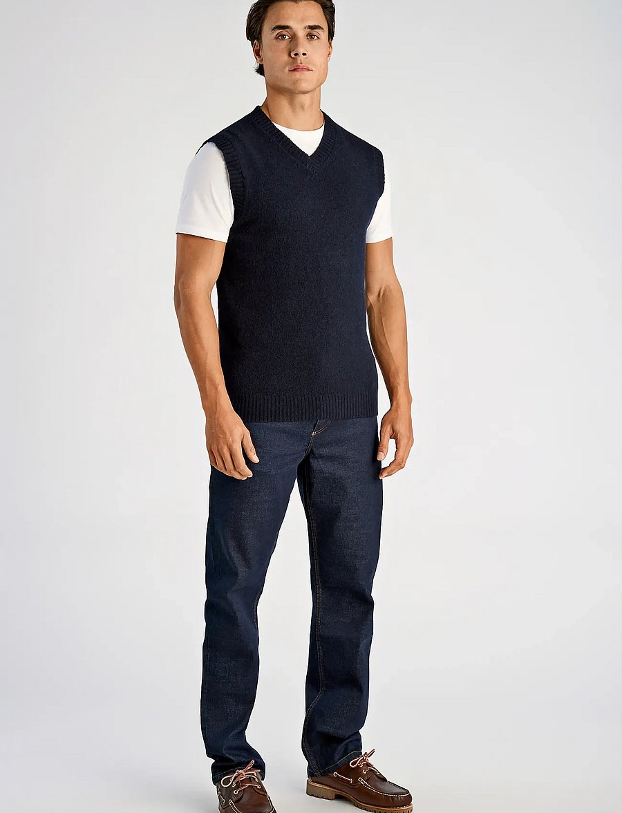 Lindbergh - Lambswool v-neck slipover - gestrickte westen - navy - 4