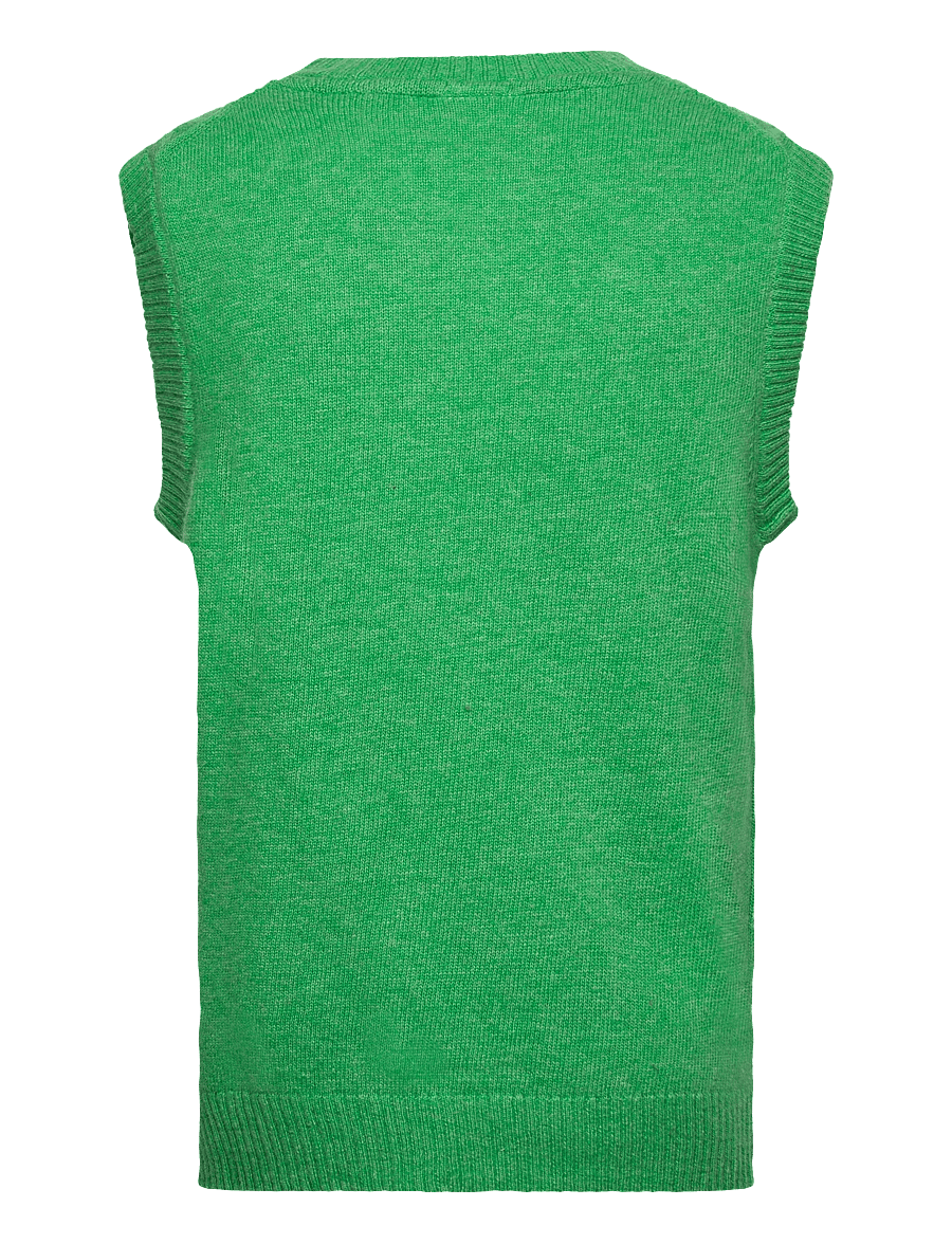 Lindbergh - Lambswool button slipover - strikveste - bright green mel - 1