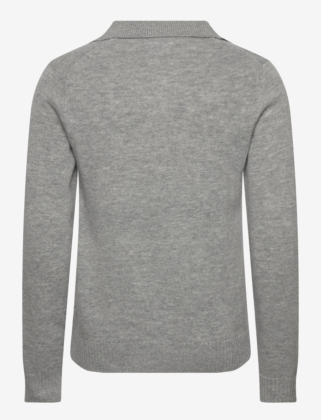 Lindbergh - Lambswool L/S v-neck polo - polostrik - mid grey mel - 2