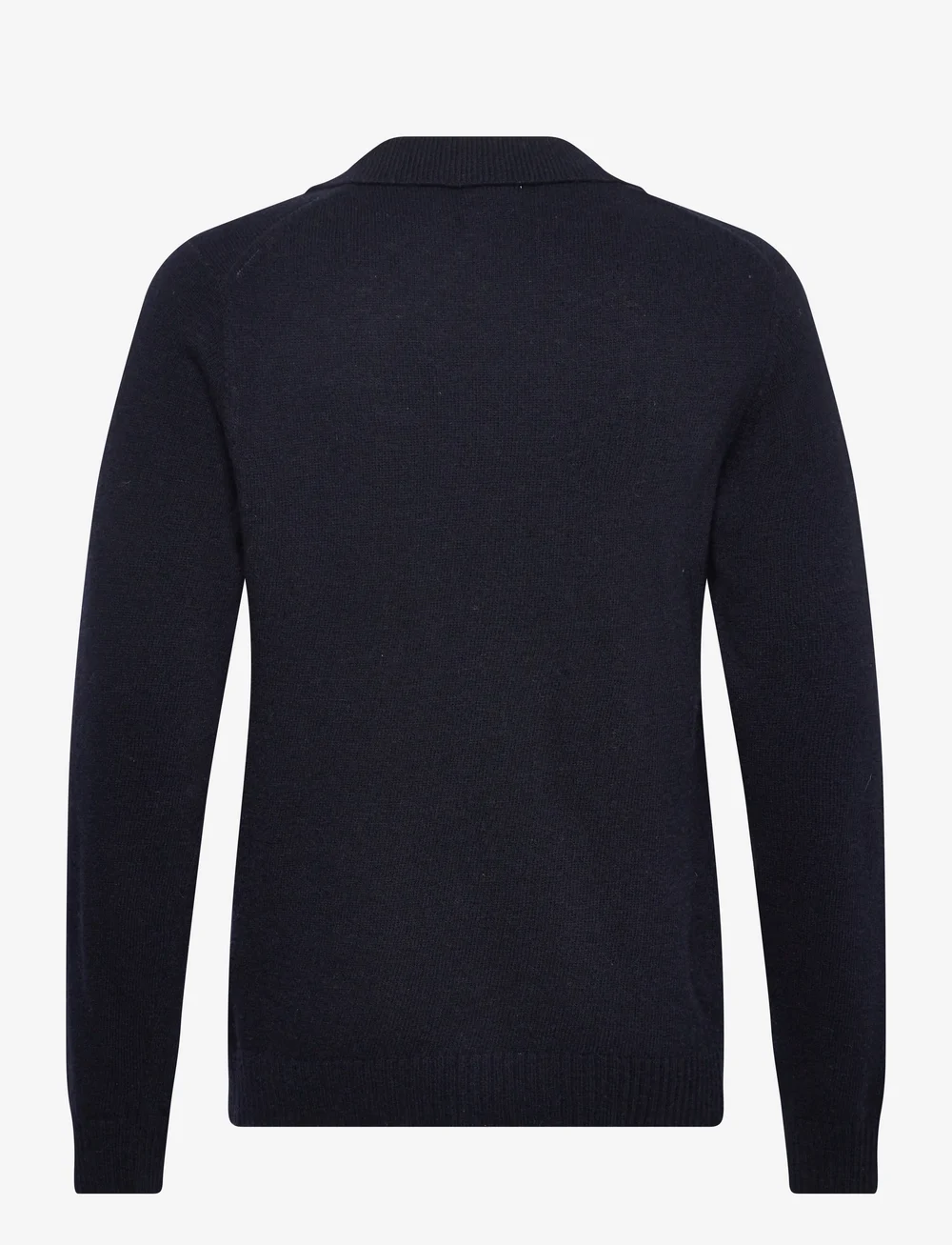 Lindbergh - Lambswool L/S v-neck polo - stickade pikéer - navy - 1