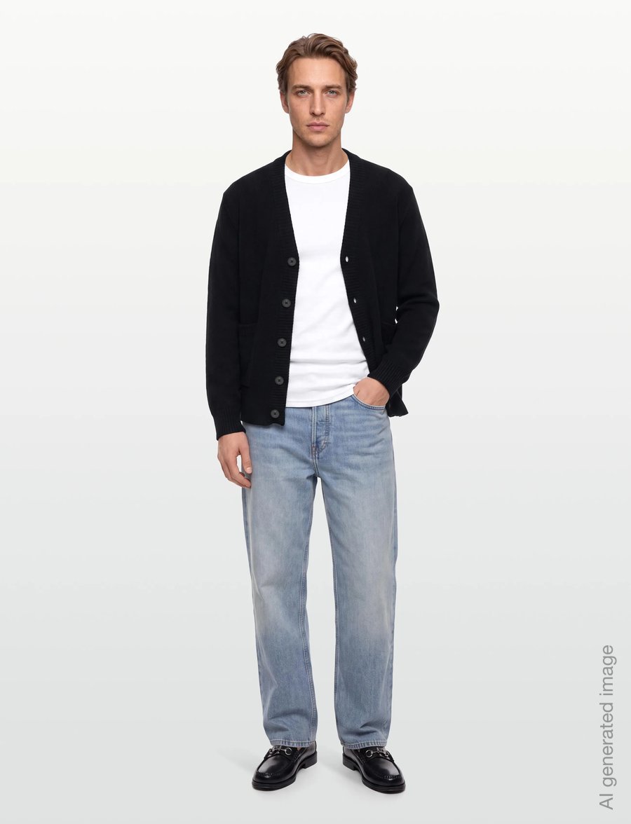Lindbergh - Lambswool button cardigan - kardiganid - black - 0