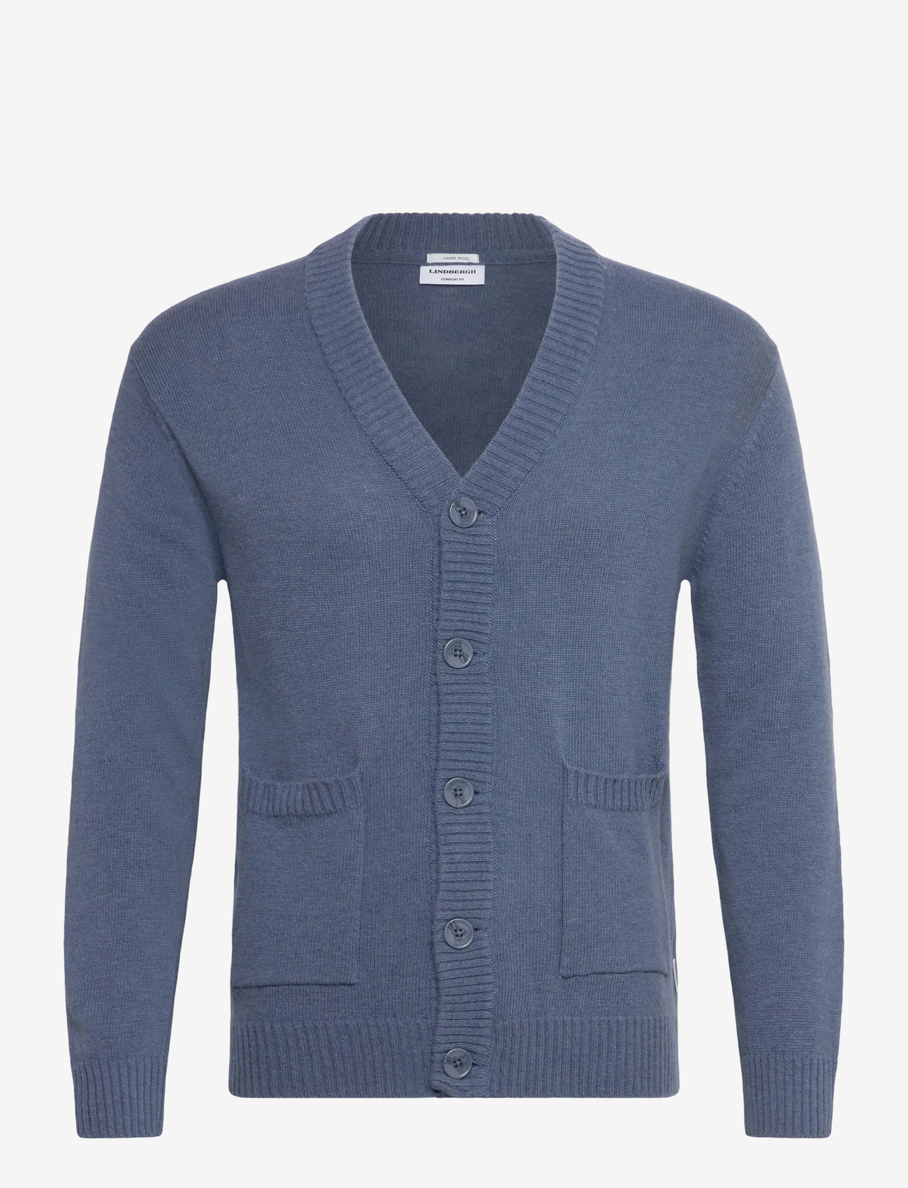 Lindbergh - Lambswool  button cardigan - herbstliche kleidung - blue ice mel - 0