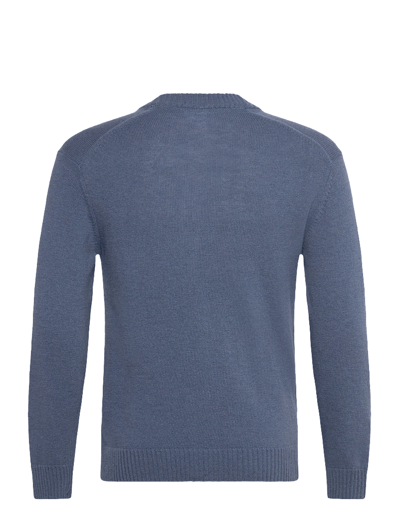 Lindbergh - Lambswool button cardigan - koftor - blue ice mel - 2