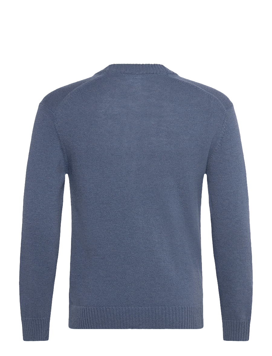 Lindbergh - Lambswool button cardigan - cardigans - blue ice mel - 2