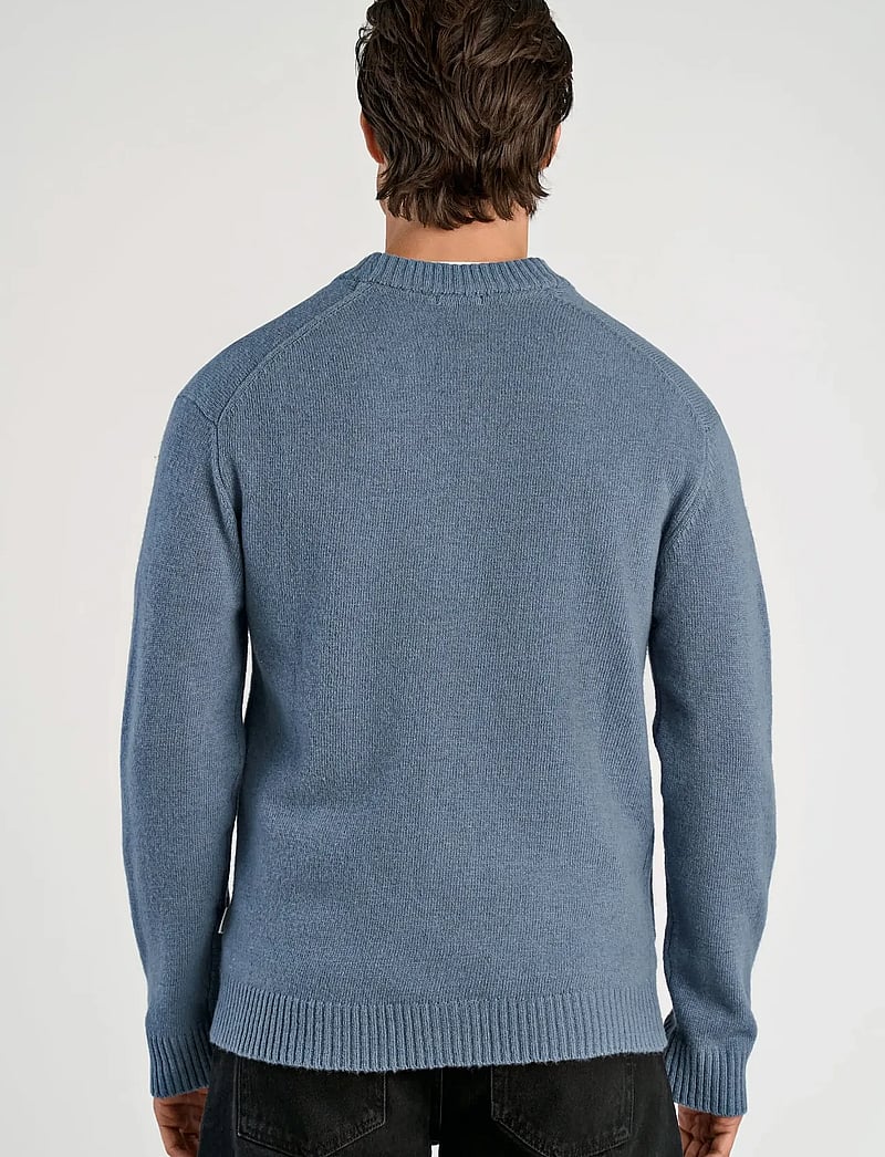Lindbergh - Lambswool button cardigan - koftor - blue ice mel - 4