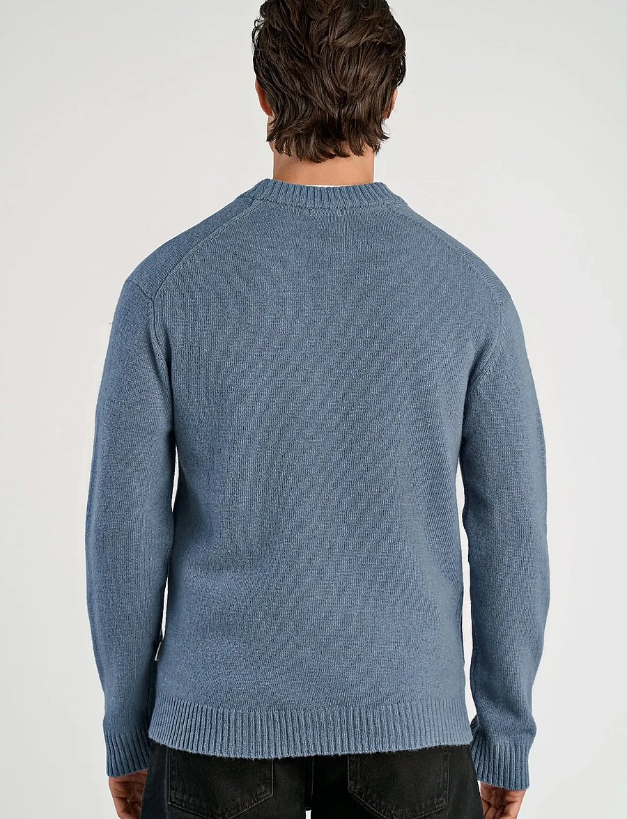 Lindbergh - Lambswool button cardigan - cardigans - blue ice mel - 4