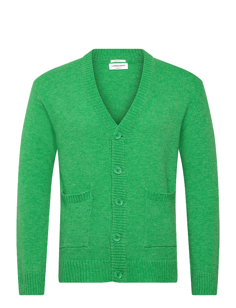 Lindbergh - Lambswool button cardigan - neuletakit - bright green mel - 0