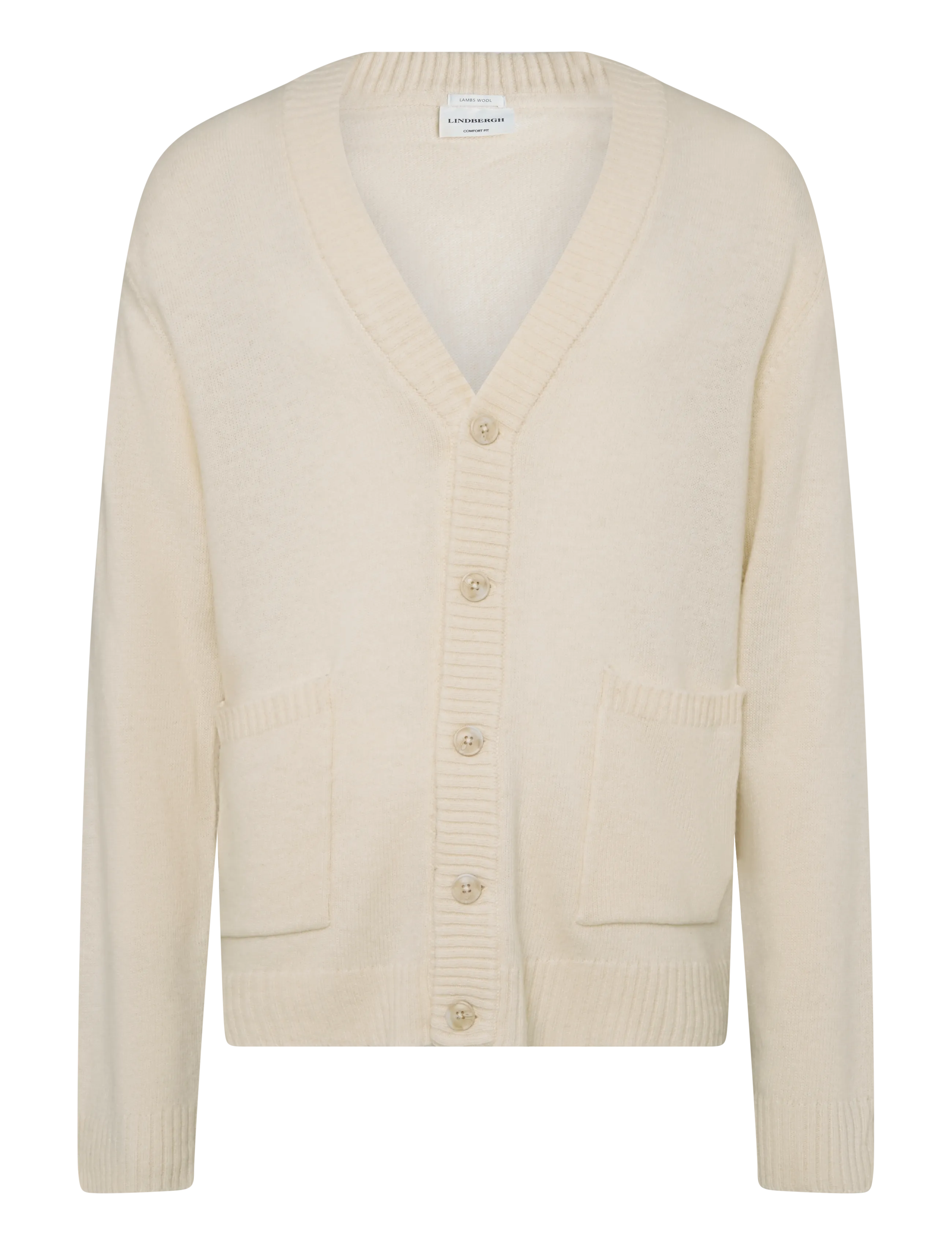 Lindbergh Lambswool  button cardigan - Lindbergh - CHALK WHITE / white