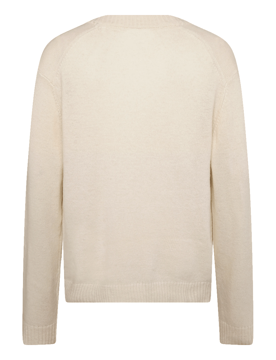 Lindbergh - Lambswool button cardigan - koftor - chalk white - 1