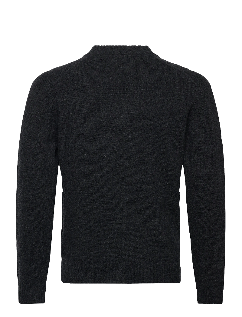 Lindbergh - Lambswool button cardigan - cardigans - charcoal mel - 2