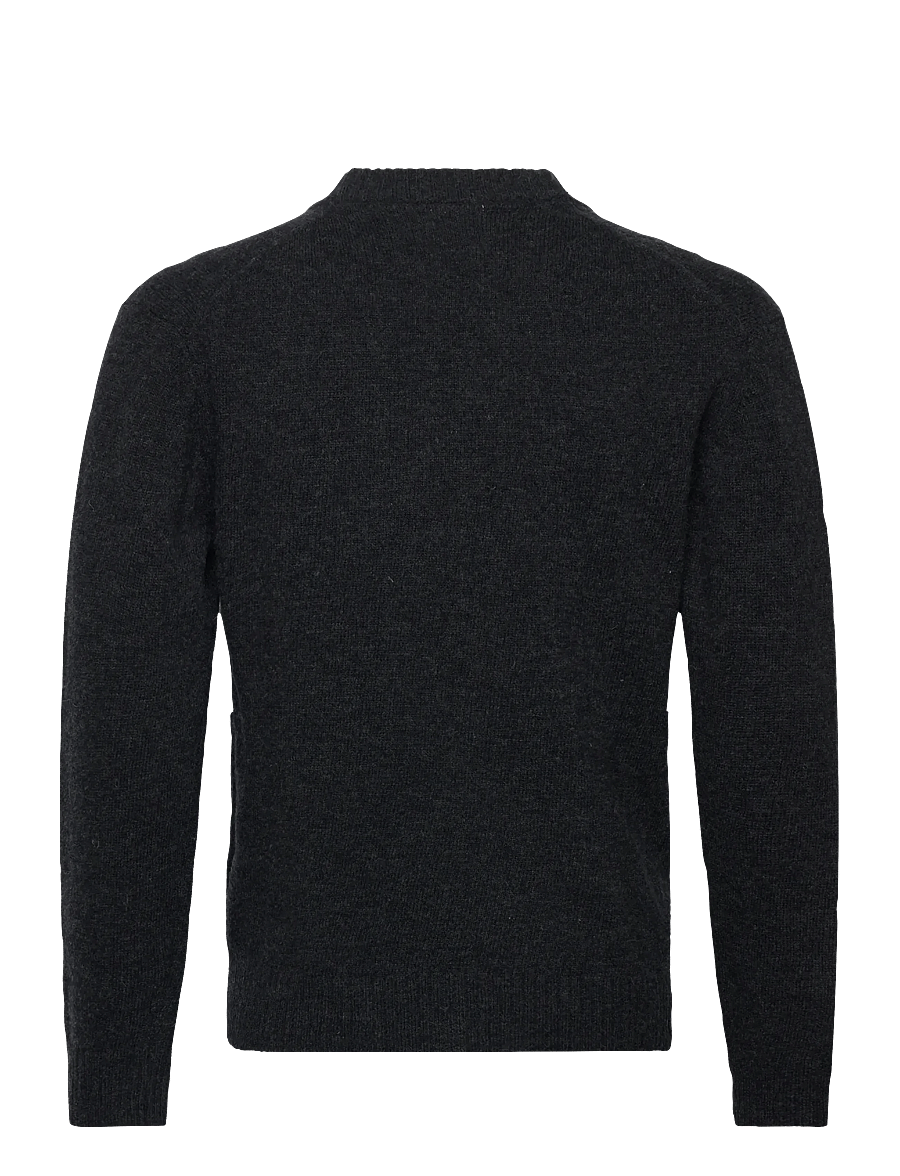 Lindbergh - Lambswool button cardigan - cardigans - charcoal mel - 2