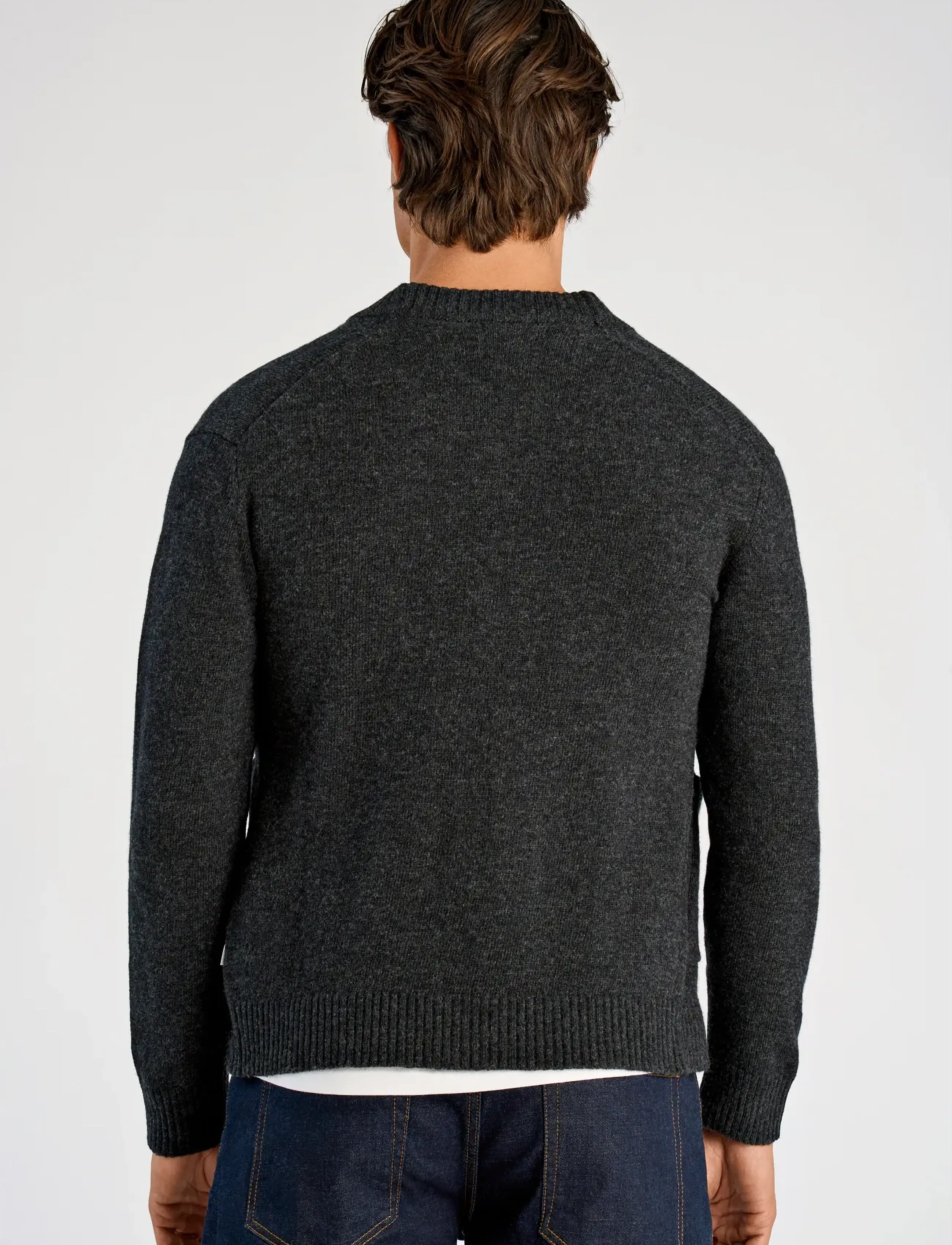 Lindbergh - Lambswool  button cardigan - koftor - charcoal mel - 3