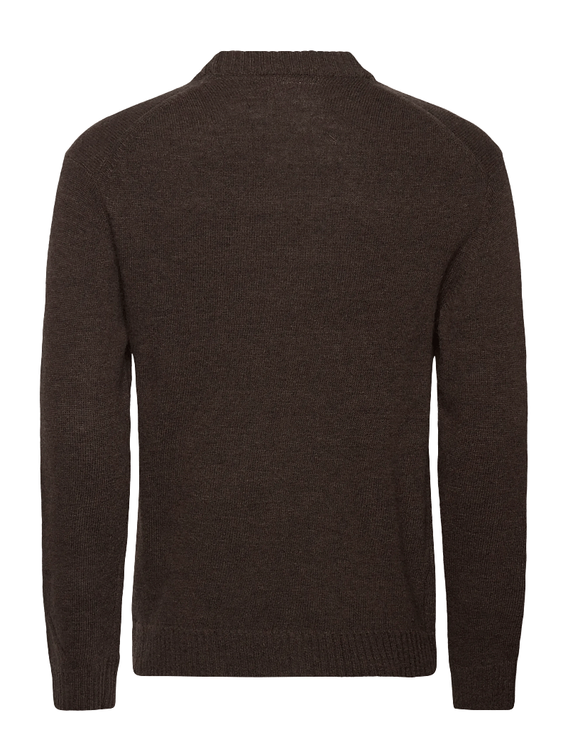 Lindbergh - Lambswool button cardigan - koftor - dk brown mel - 2