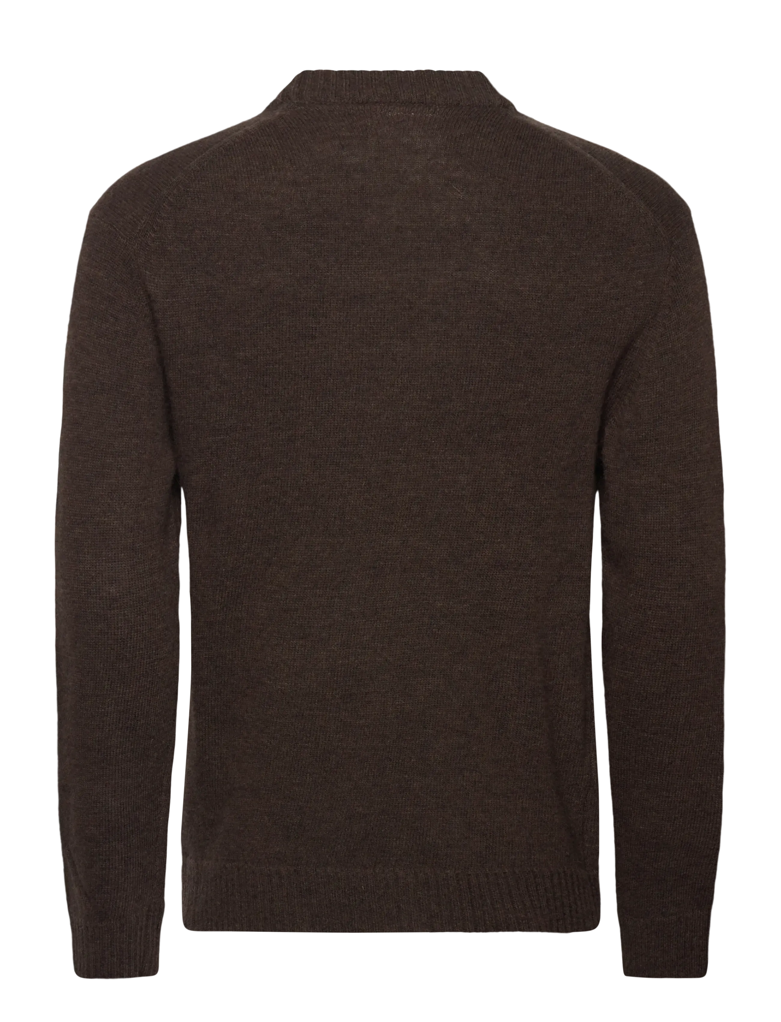 Lindbergh - Lambswool  button cardigan - cardigans - dk brown mel - 2