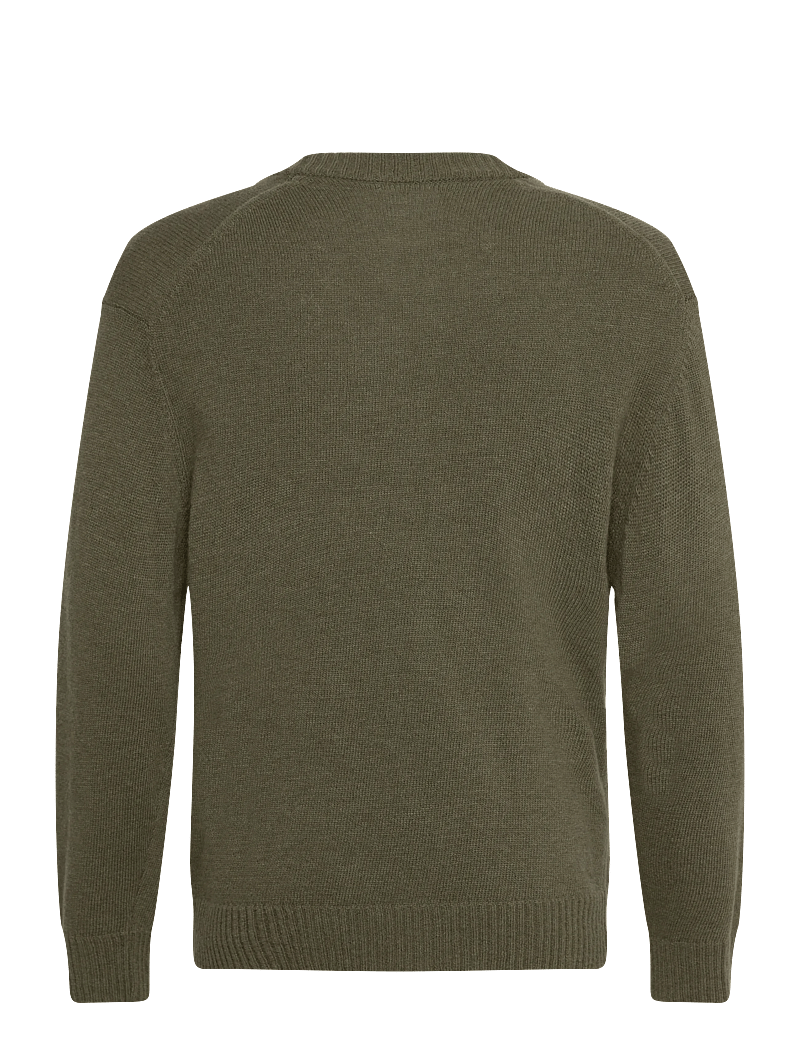 Lindbergh - Lambswool button cardigan - cardigans - dusty army - 2