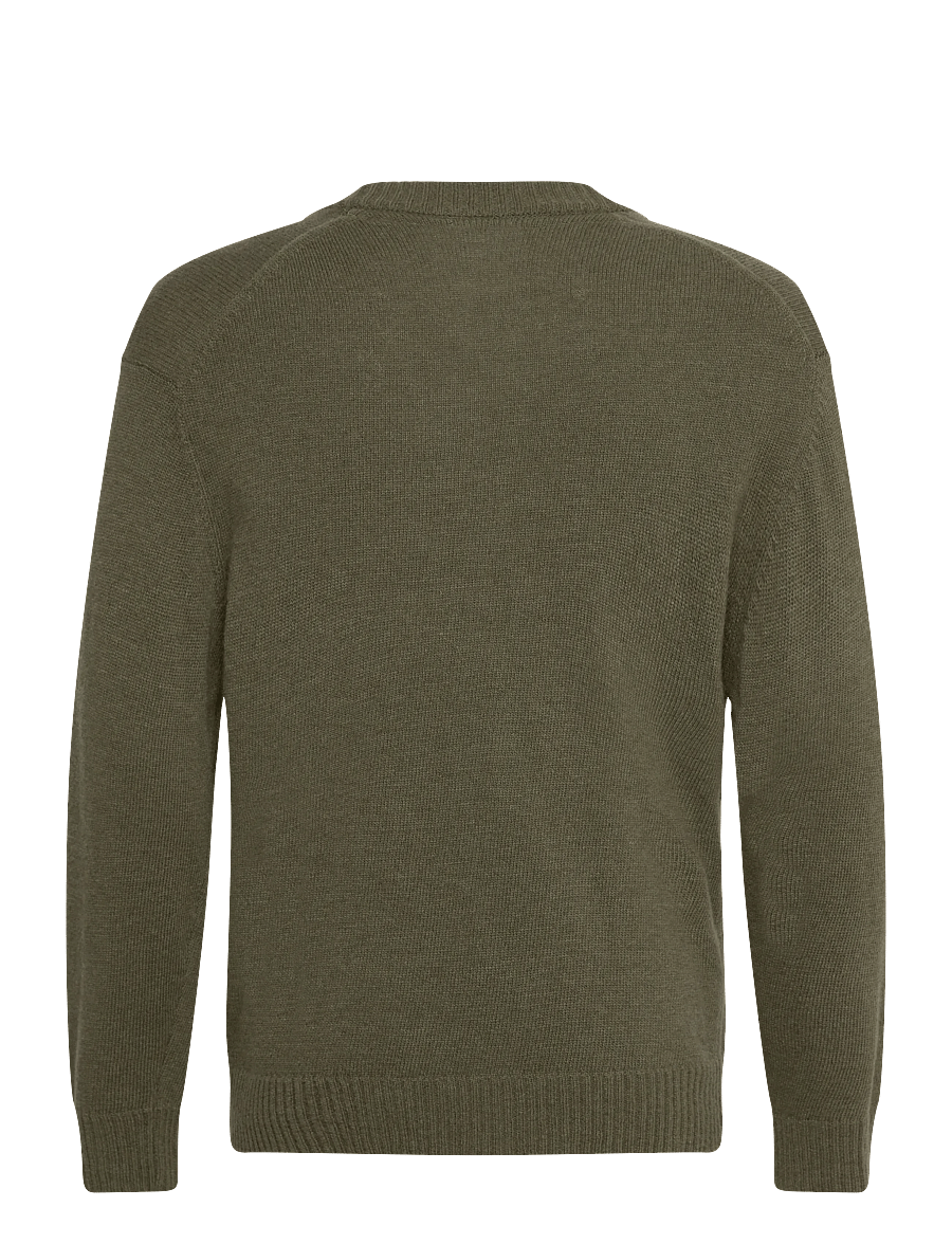 Lindbergh - Lambswool button cardigan - cardigans - dusty army - 2