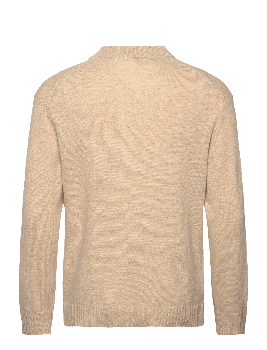 Lindbergh - Lambswool button cardigan - cardigans - lt sand mel - 2