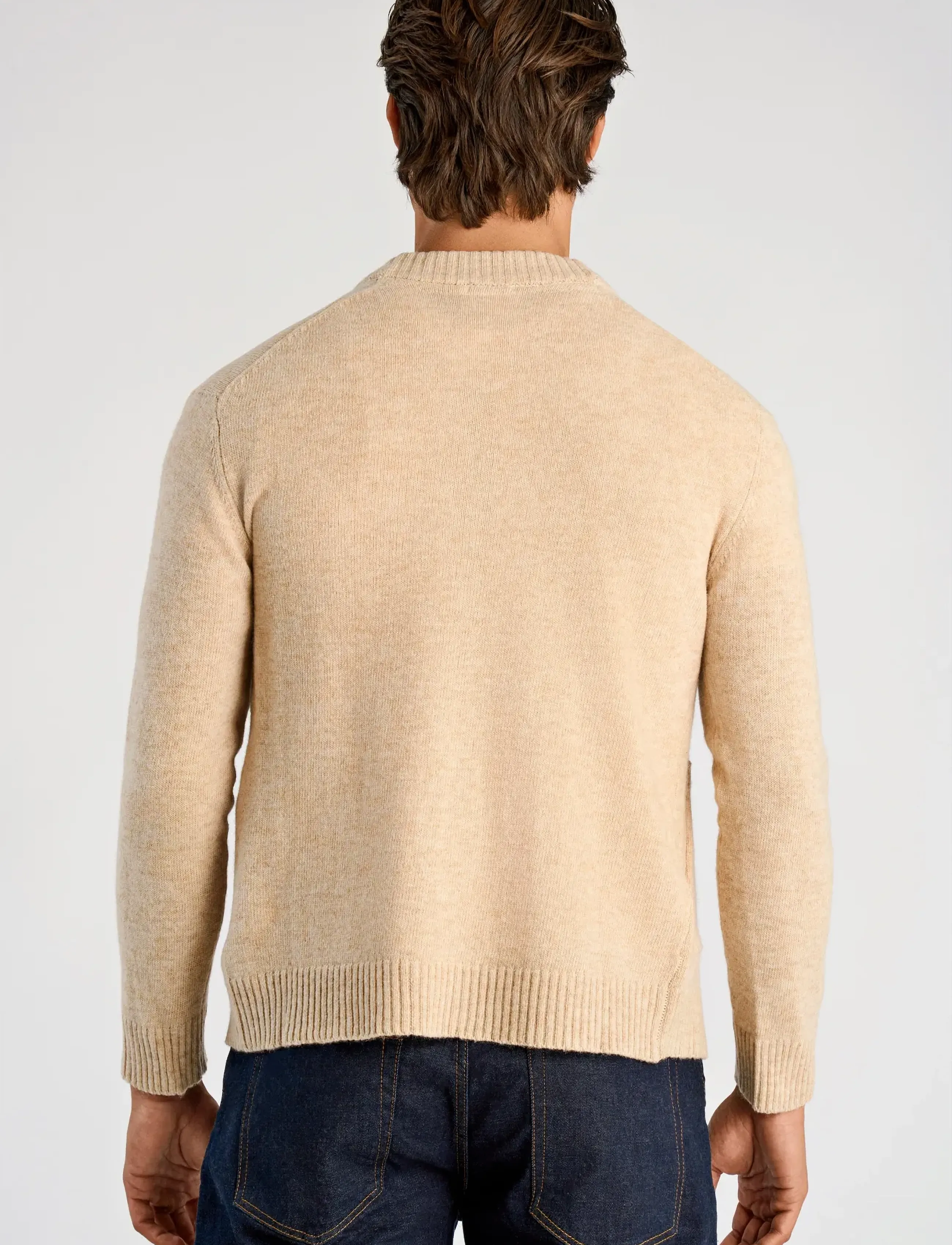 Lindbergh - Lambswool  button cardigan - cardigans - lt sand mel - 3
