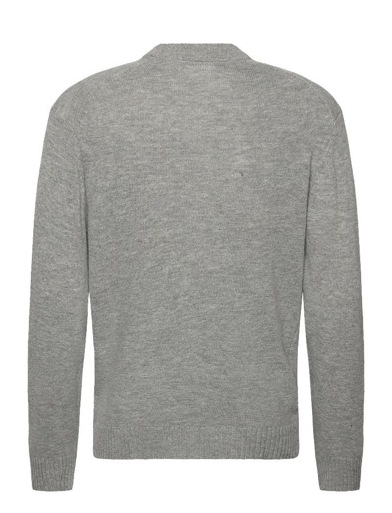 Lindbergh - Lambswool button cardigan - cardigans - mid grey mel - 2