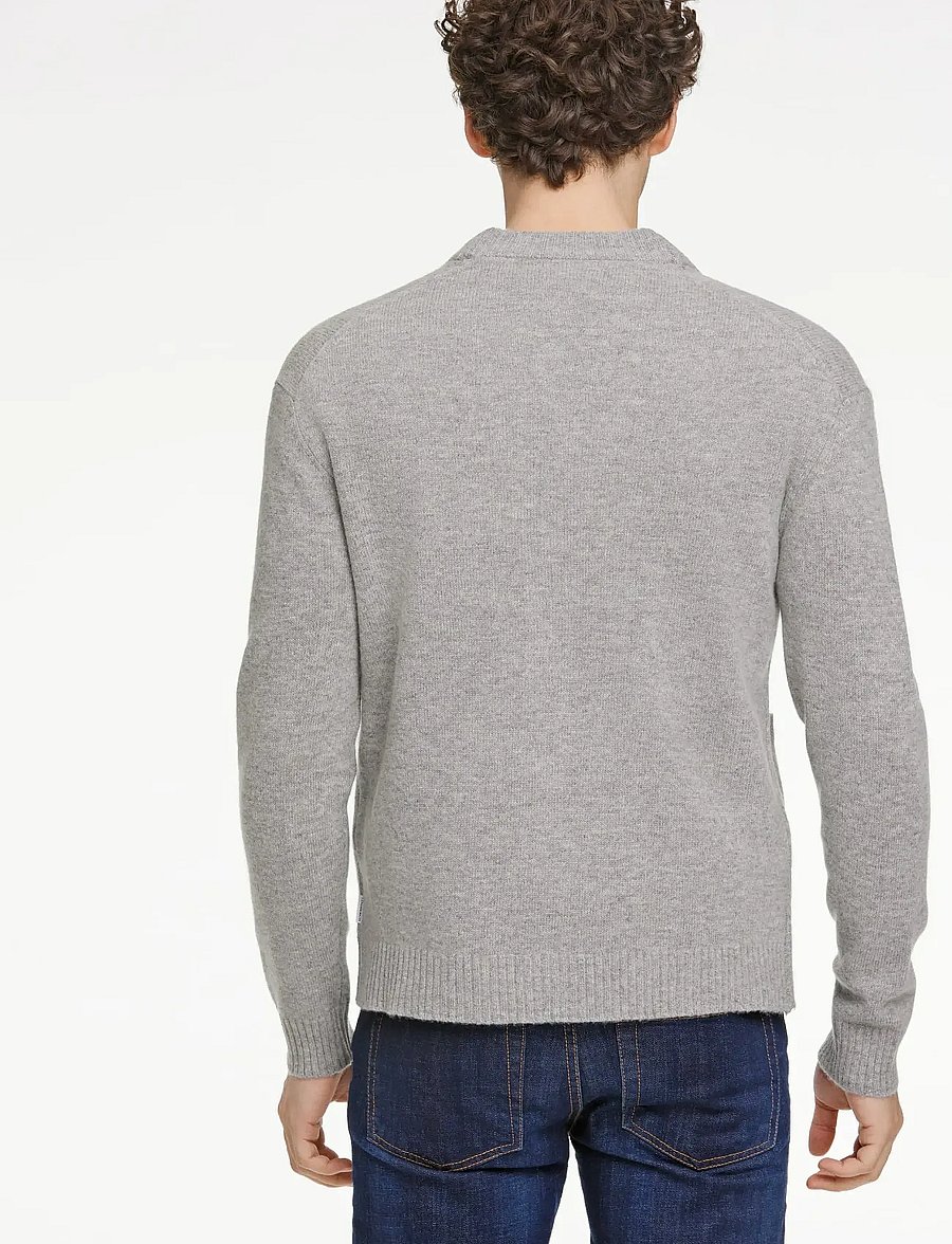 Lindbergh - Lambswool button cardigan - kardiganid - mid grey mel - 4