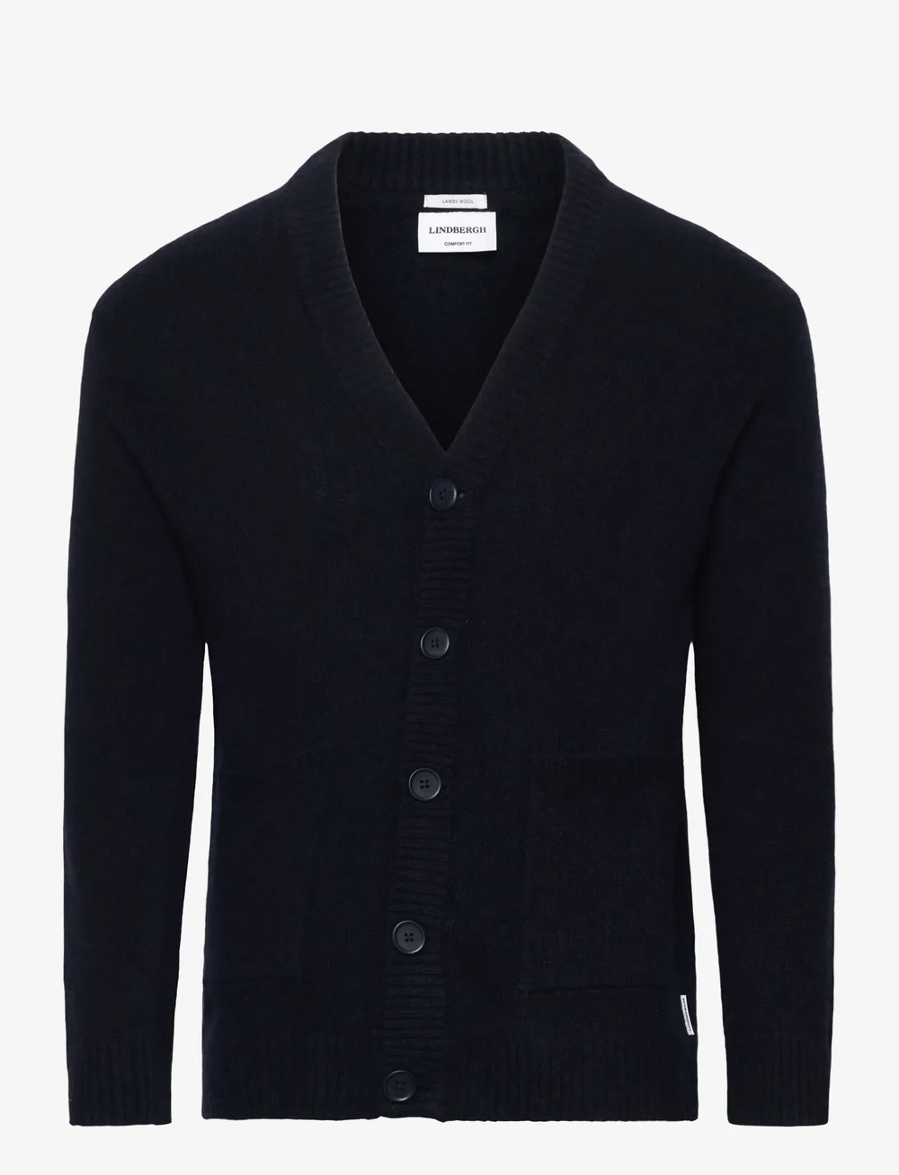 Lindbergh - Lambswool  button cardigan - cardigans - navy - 0