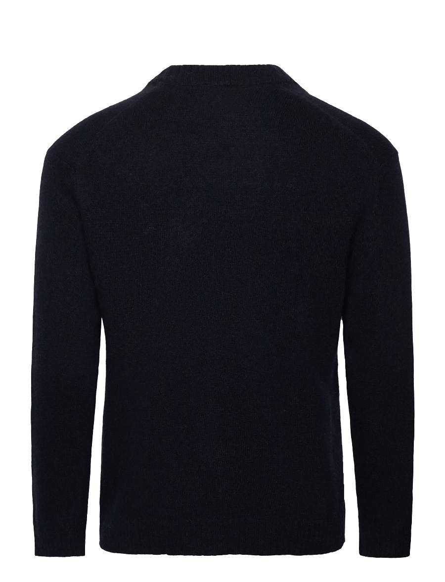 Lindbergh - Lambswool button cardigan - kardiganid - navy - 1