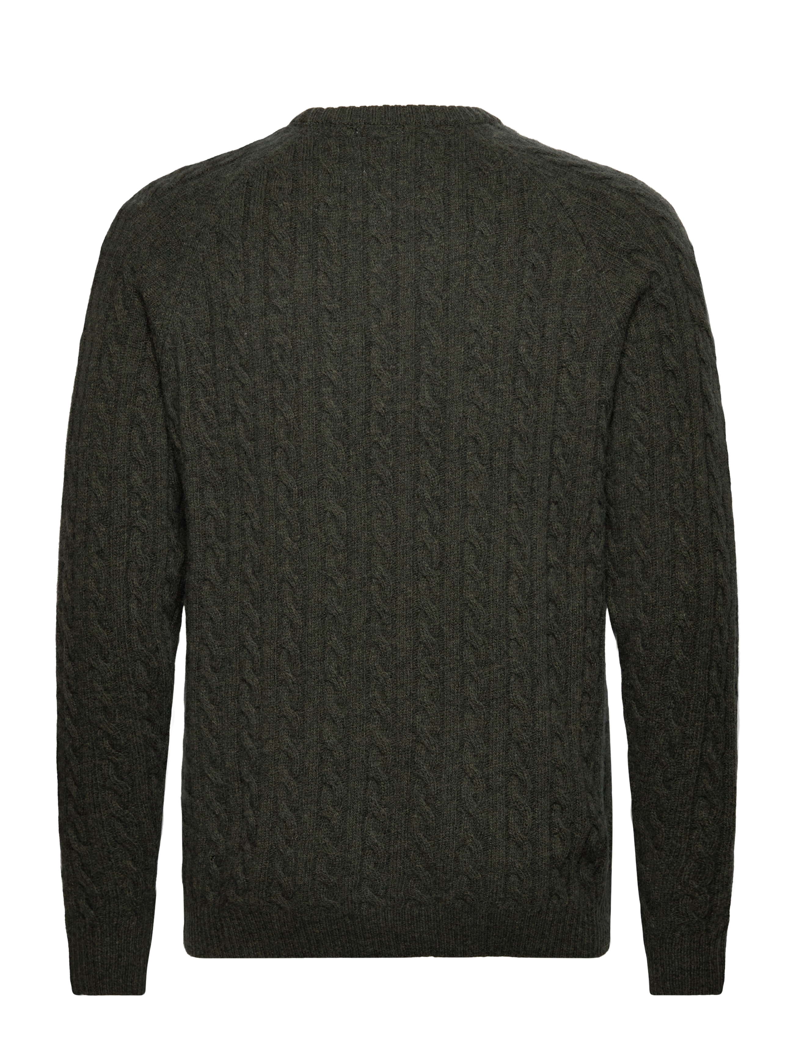 Lindbergh - Lambswool raglan cable o-neck knit - trøjer - army mel - 1