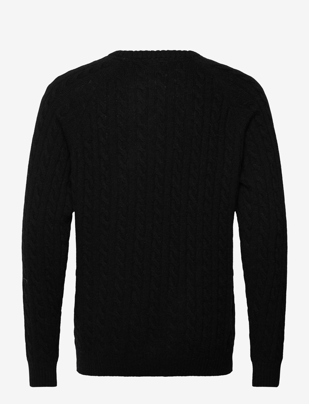 Lindbergh - Lambswool raglan cable o-neck knit - Ümmarguse kaelusega kudumid - black - 2