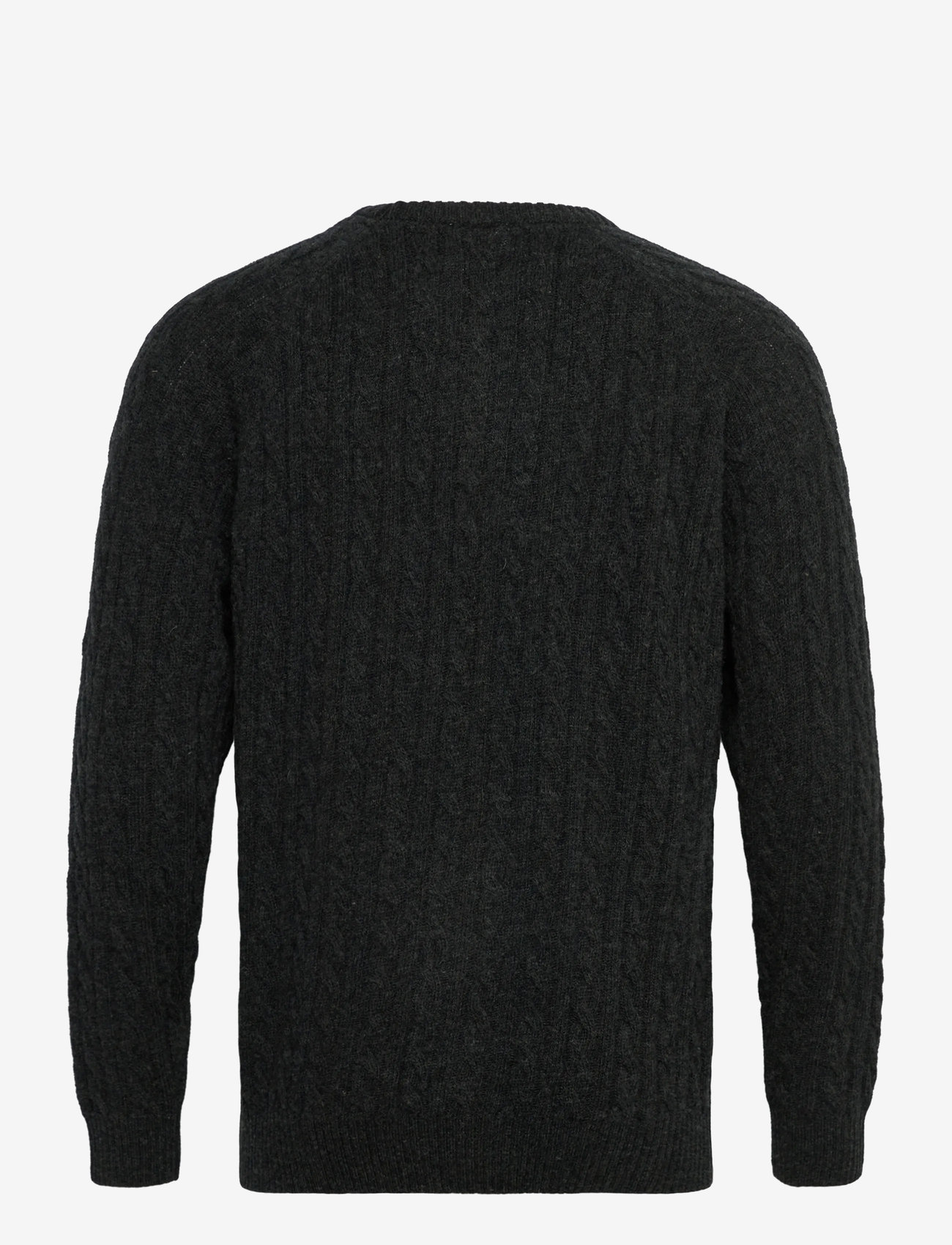 Lindbergh - Lambswool raglan cable o-neck knit - rundhals - charcoal mel - 2