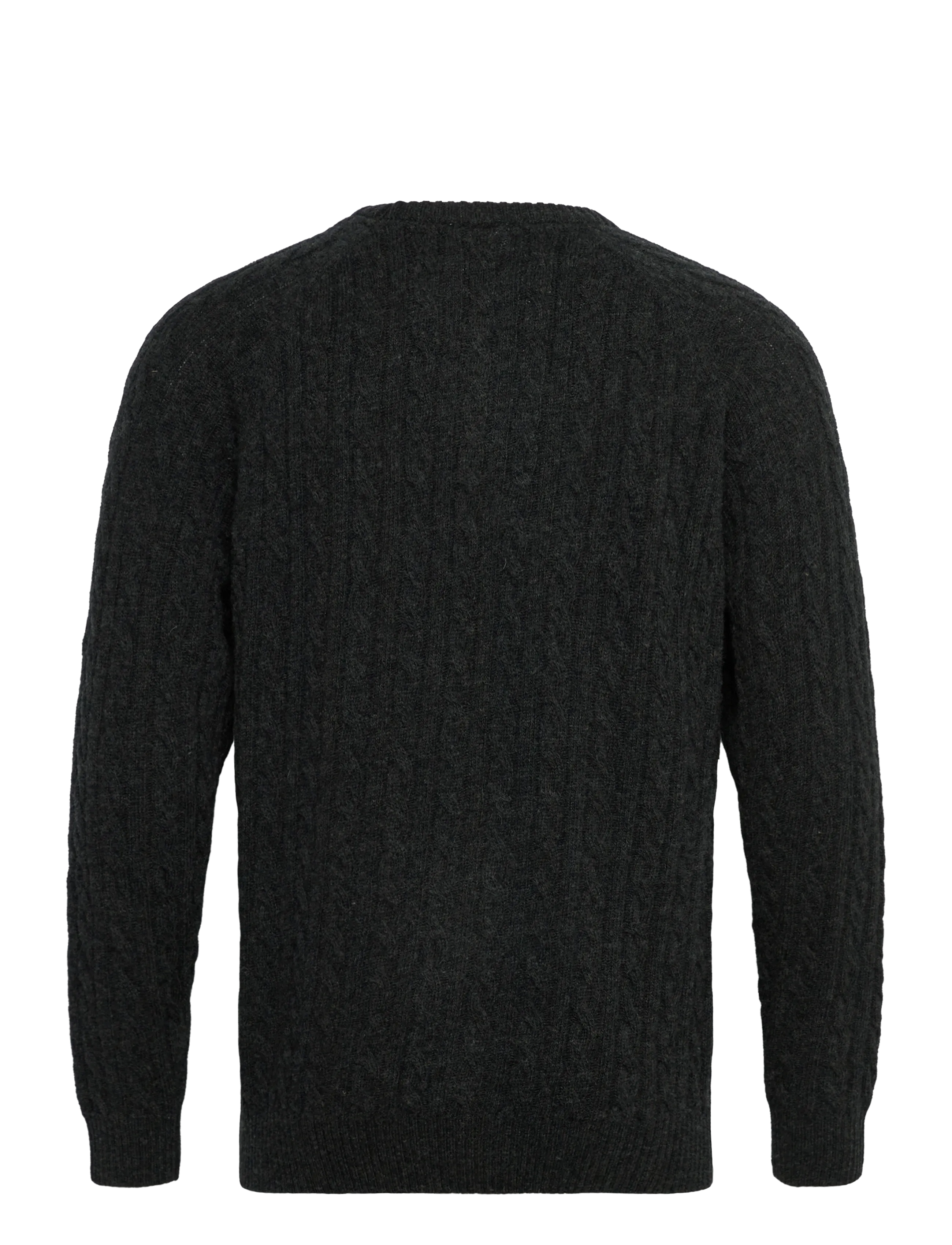 Lindbergh - Lambswool raglan cable o-neck knit - rund hals - charcoal mel - 2