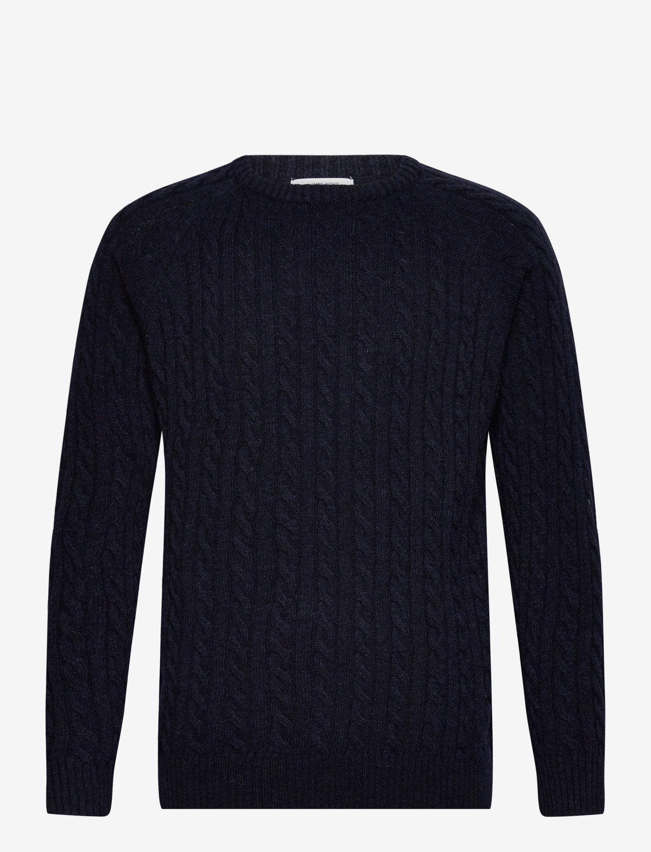 Lindbergh - Lambswool raglan cable o-neck knit - rundhals - navy - 1