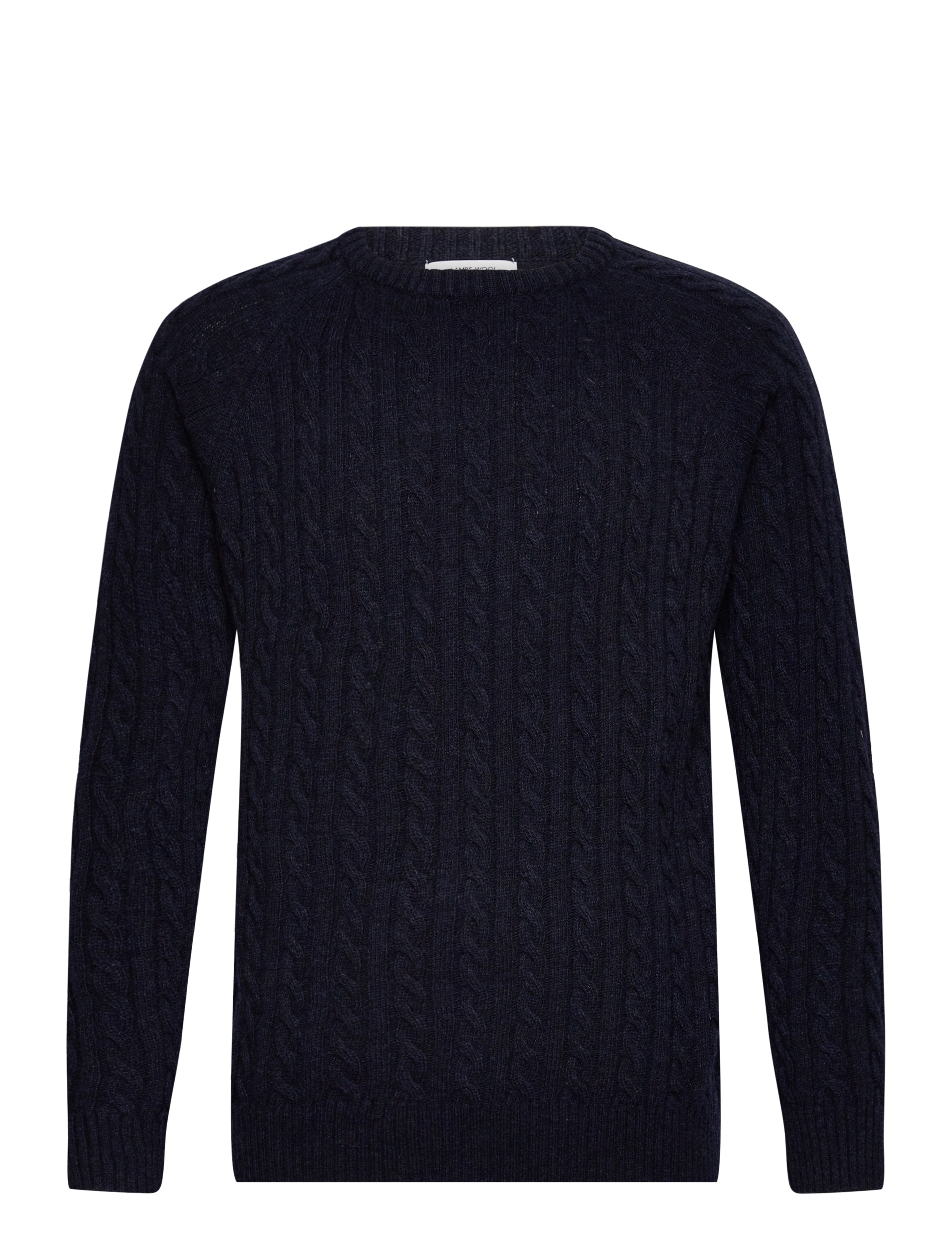 Lindbergh Lambswool raglan cable o-neck knit - Strickmode - NAVY / navy