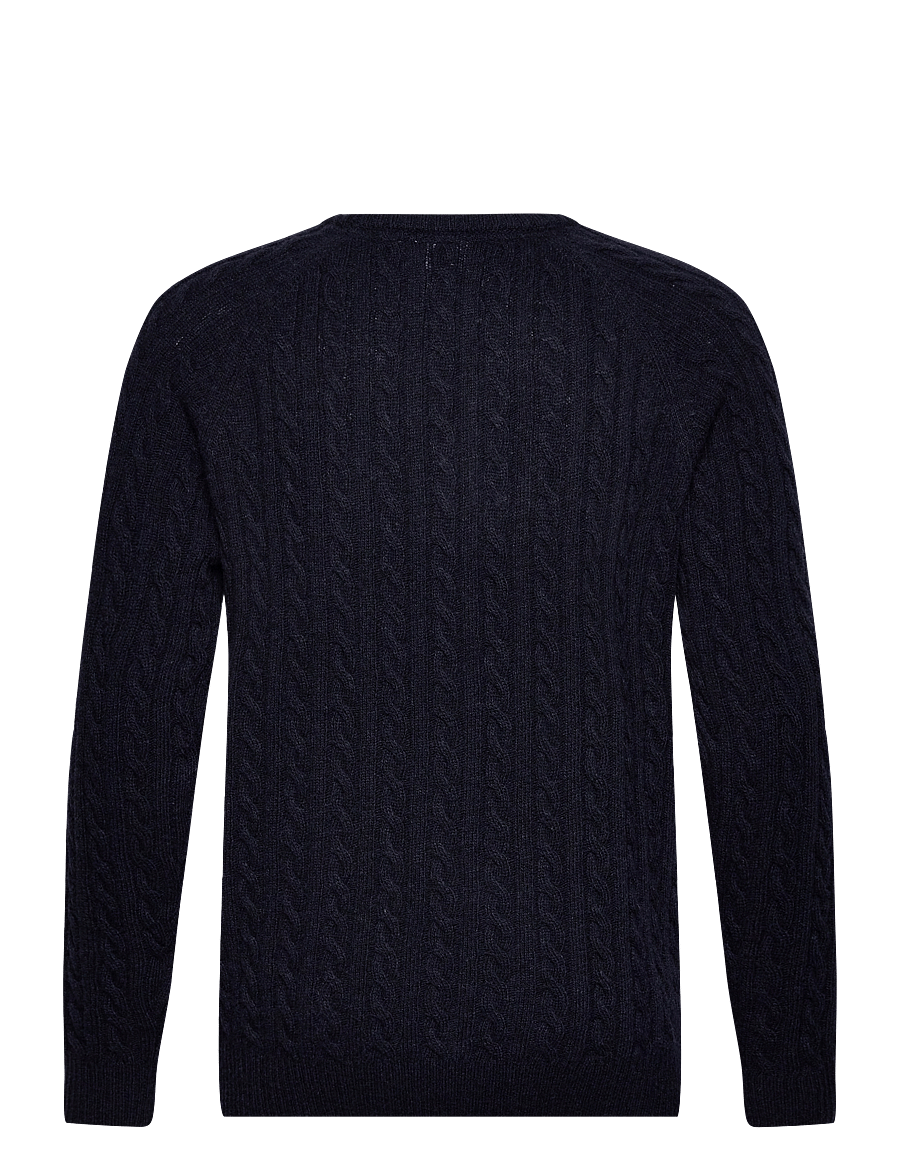 Lindbergh - Lambswool raglan cable o-neck knit - rundhals - navy - 2