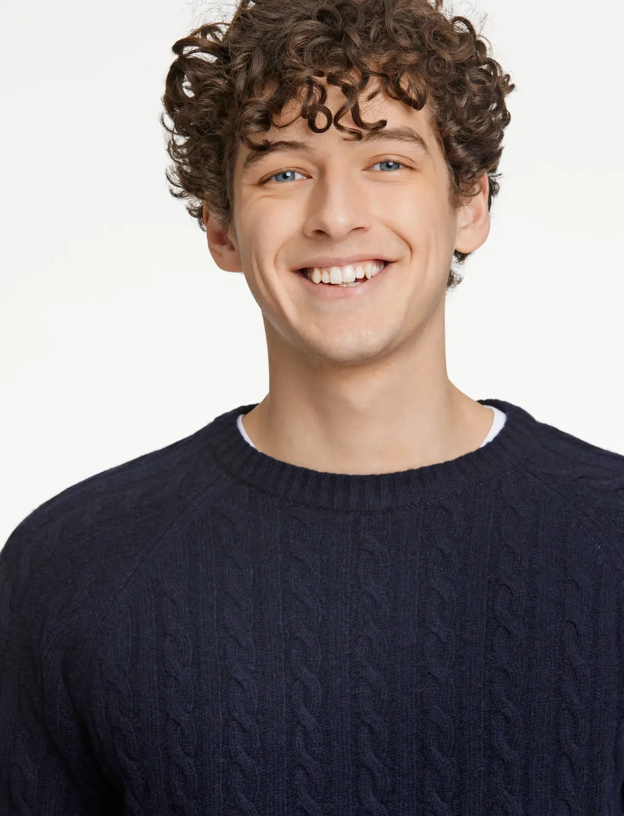 Lindbergh - Lambswool raglan cable o-neck knit - basisstrikkeplagg - navy - 3