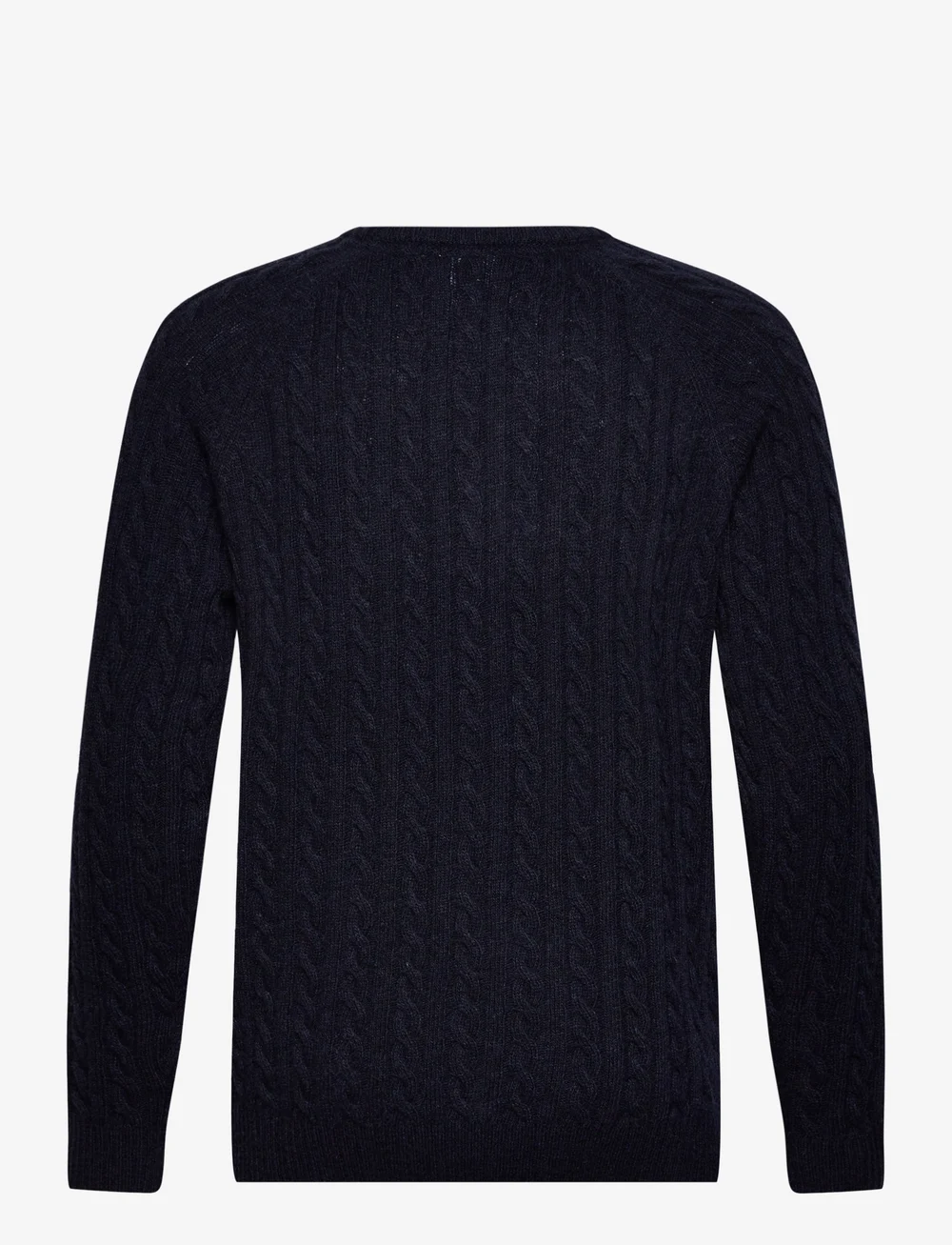 Lindbergh - Lambswool raglan cable o-neck knit - rund hals - navy - 2