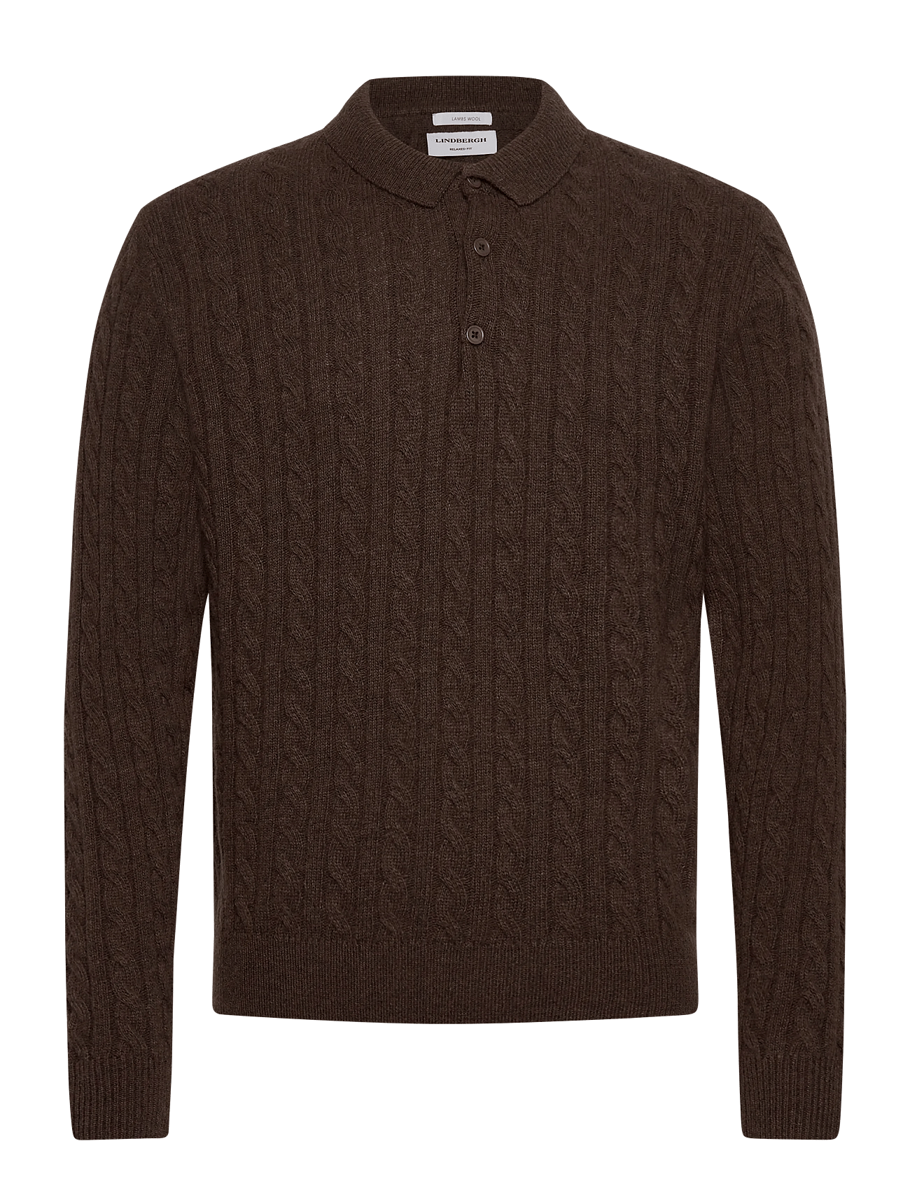 Lindbergh - Lambswool L/S Button Polo