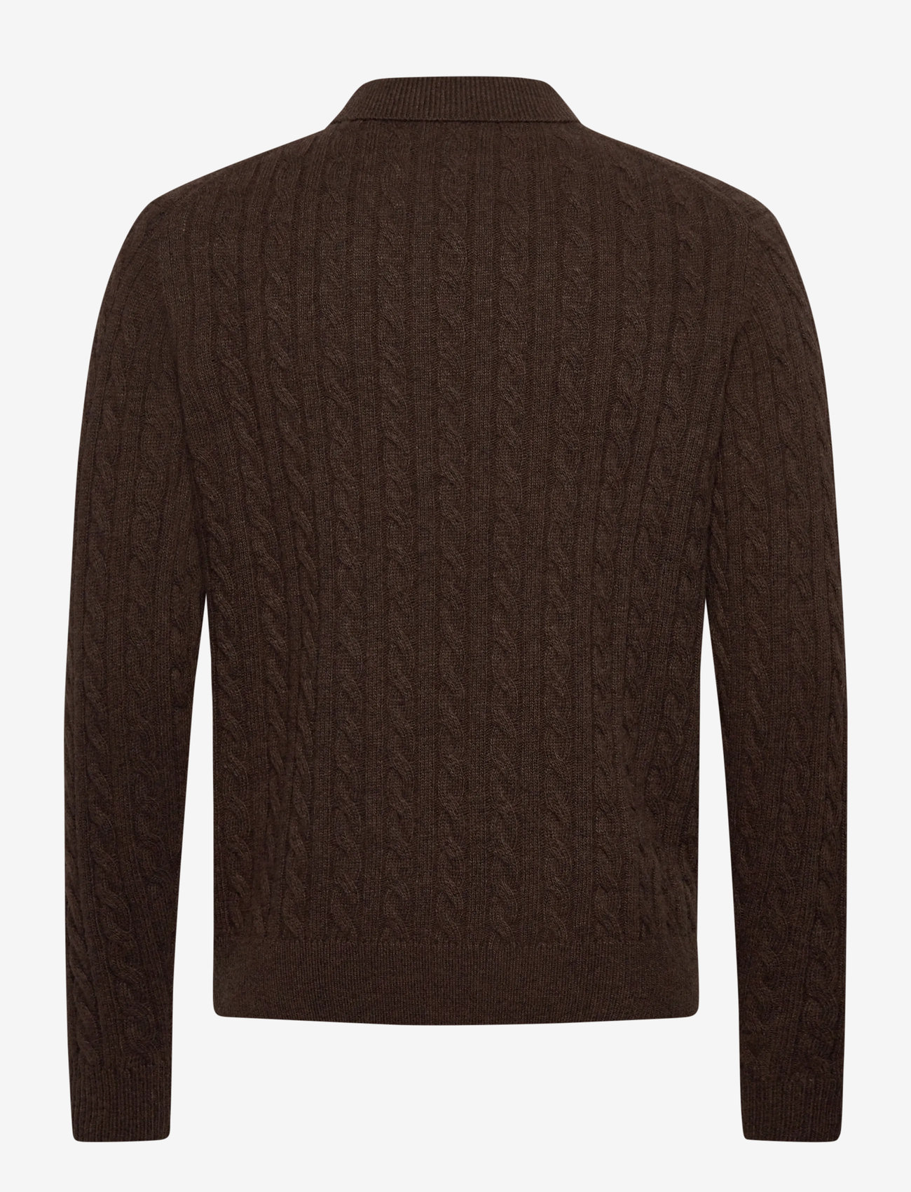 Lindbergh - Lambswool L/S button polo - polostrik - dk brown mel - 2